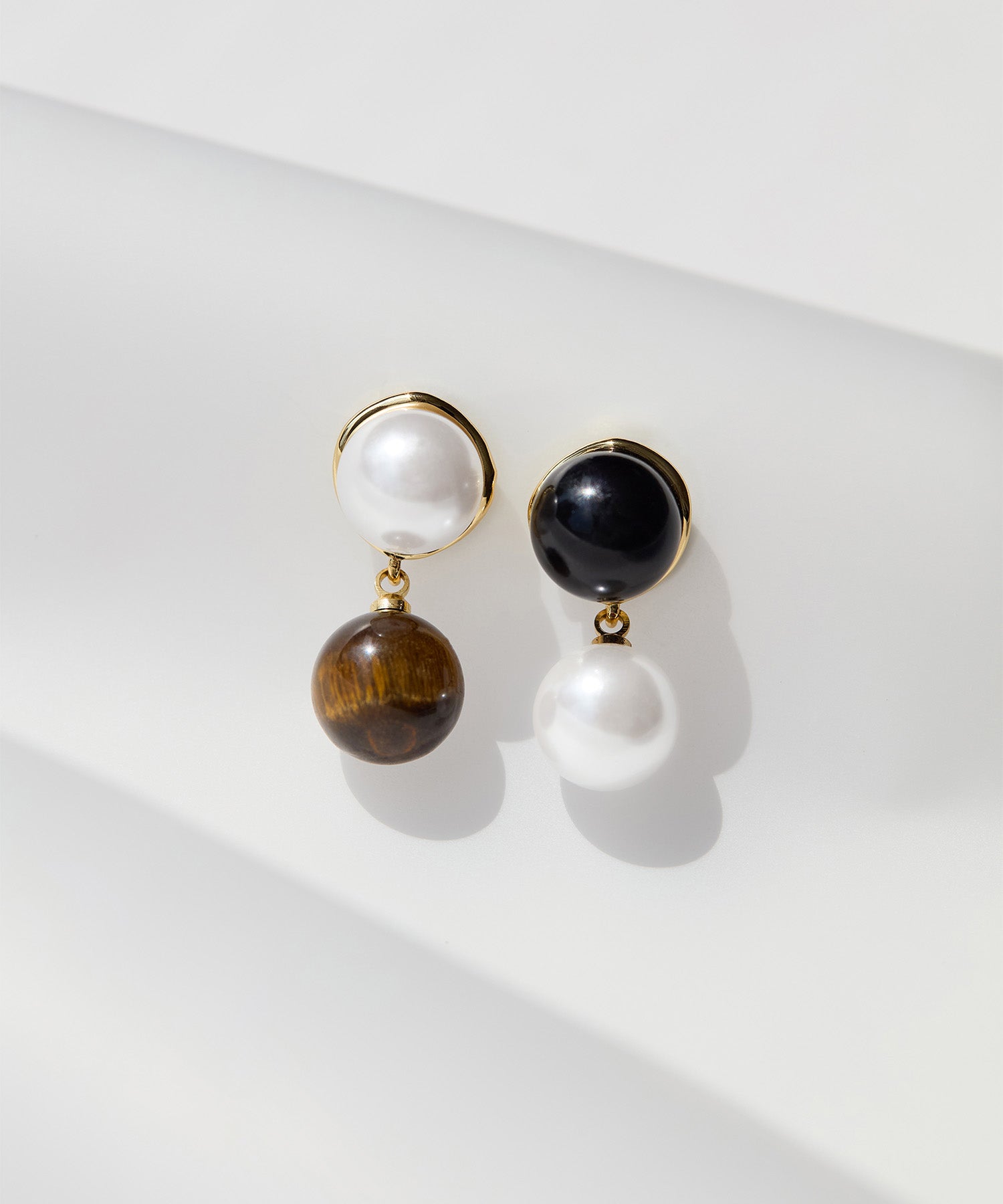 【当日発送】ミックスドロップアシンメトリーパールピアス