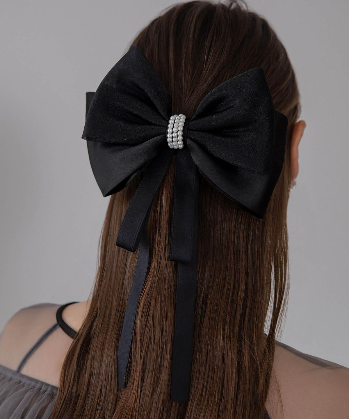 【COMING SOON】オーガンジーチュールパールリボンヘアクリップ