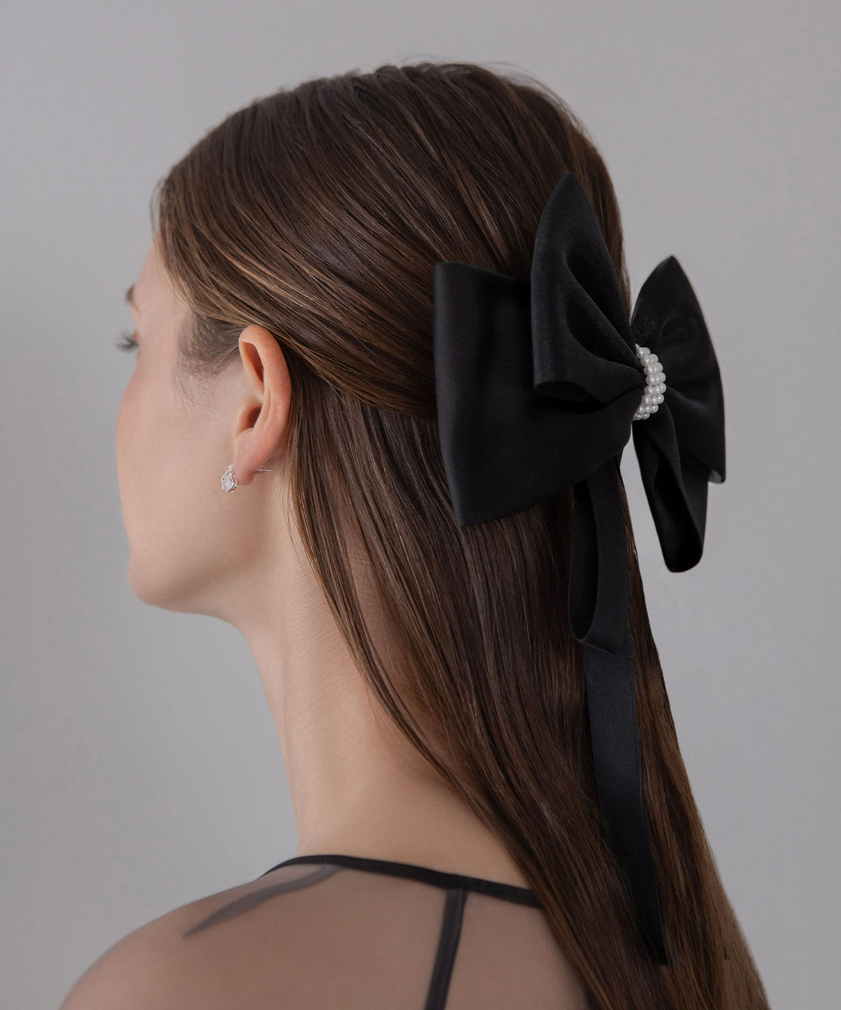 【COMING SOON】オーガンジーチュールパールリボンヘアクリップ