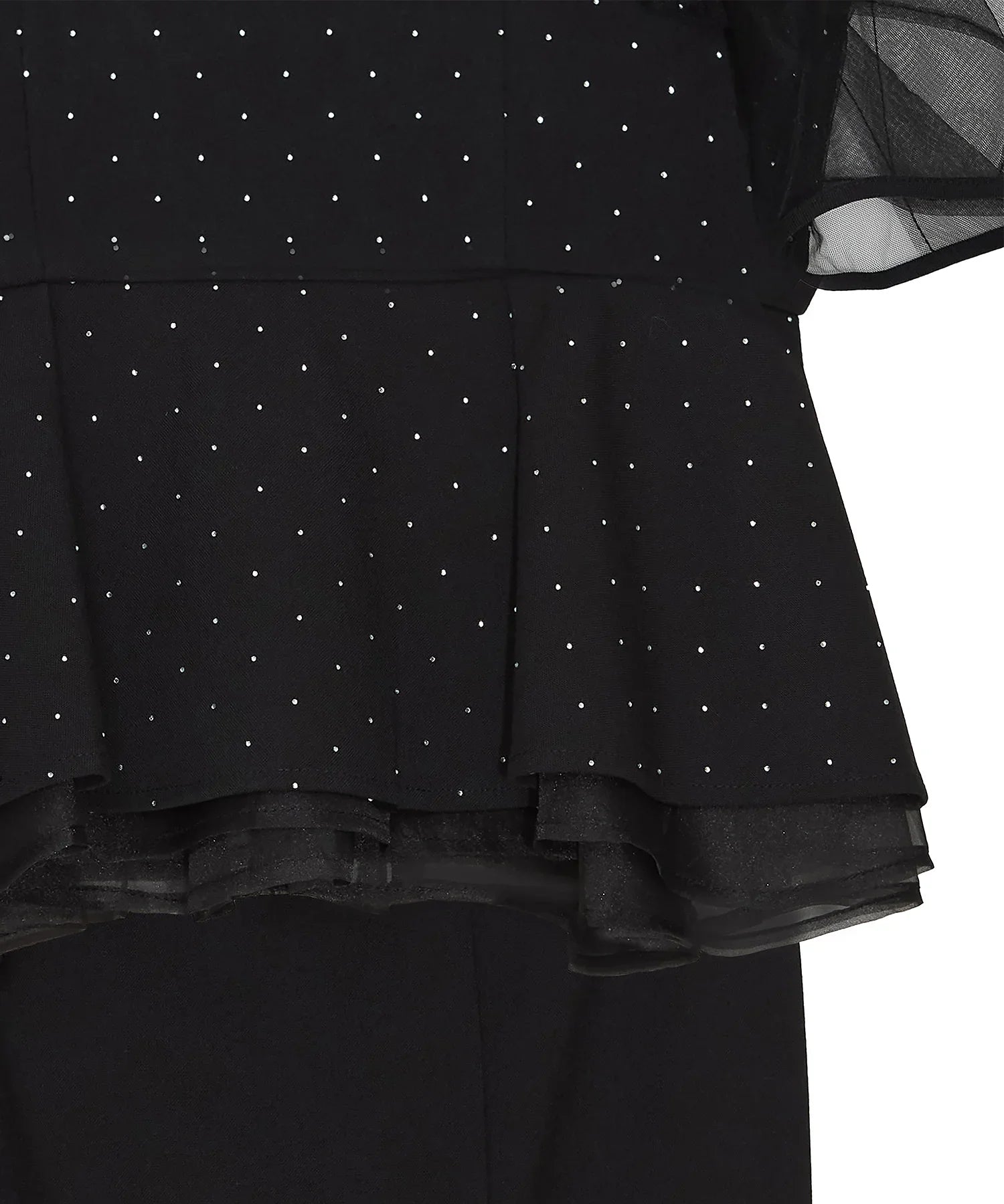 【当日発送】ドットストーンチュールペプラムセパレートIラインドレス