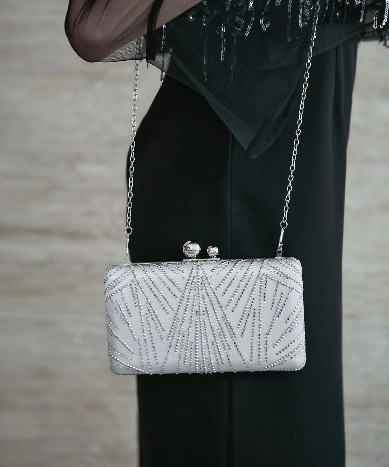 【当日発送】2WAYビジューストーンエレガンスバッグ