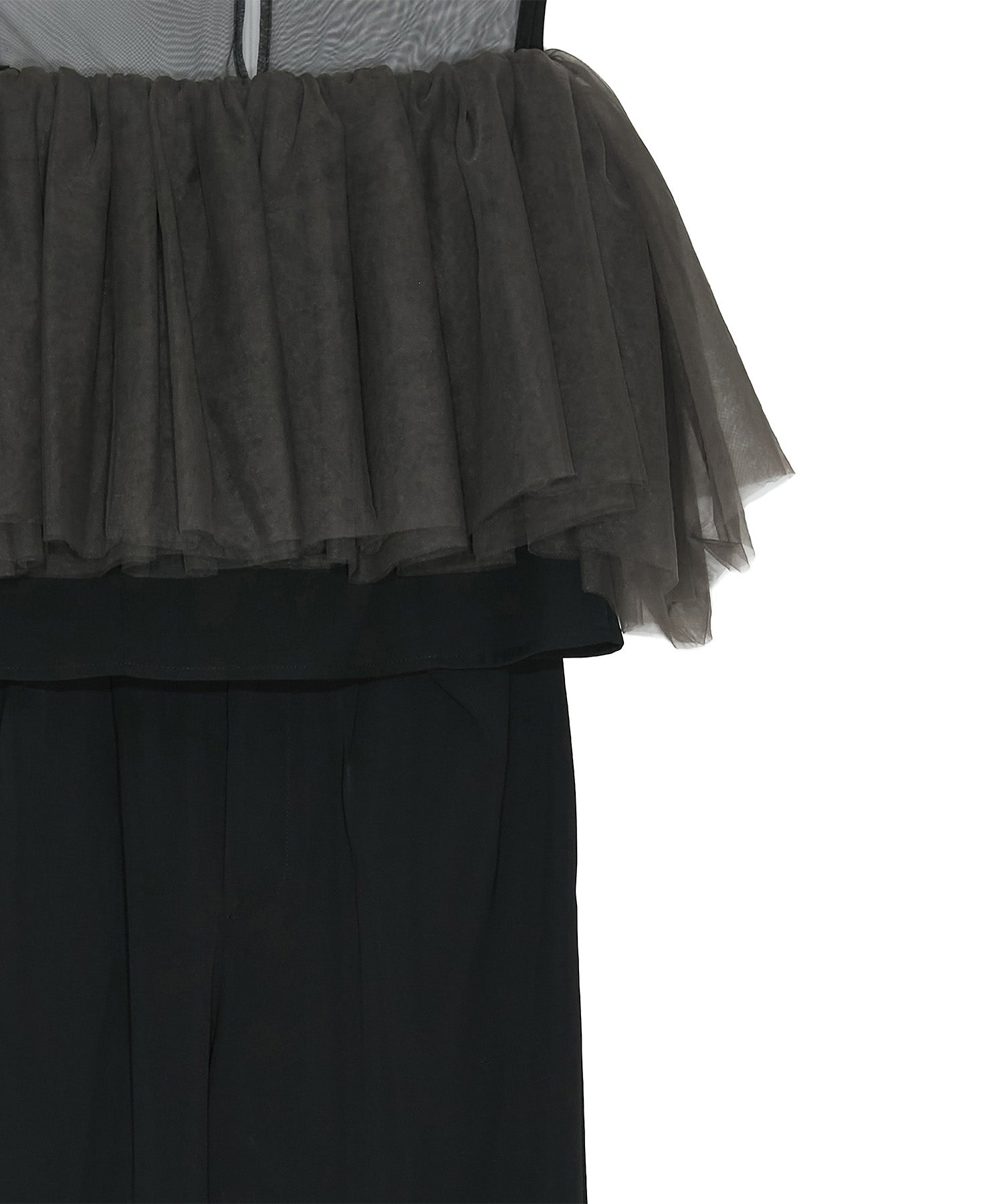 【当日発送】シアーチュールオフショルダーセットアップパンツドレス