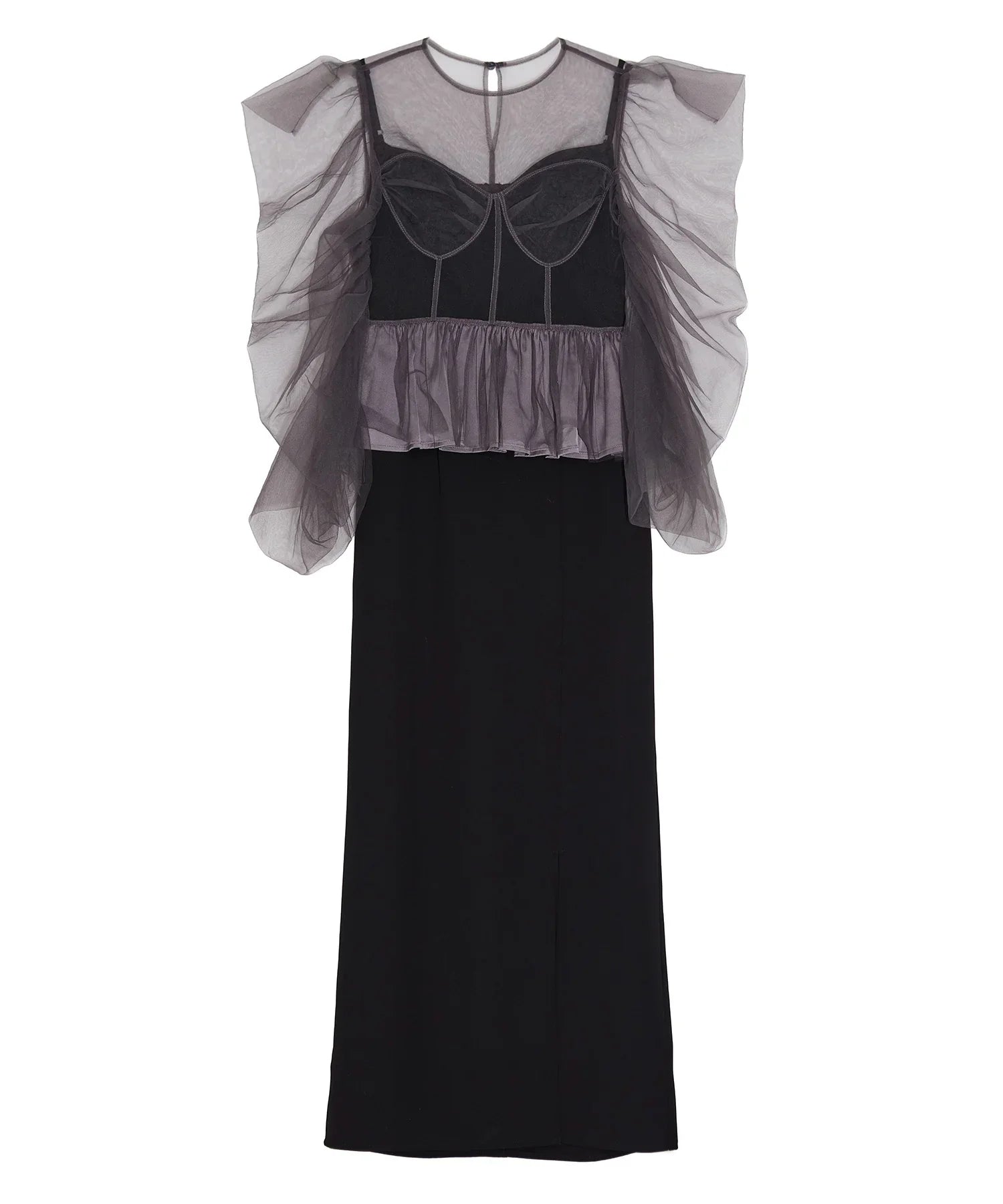 【当日発送】チュールペプラムトップスセットキャミワンピースドレス