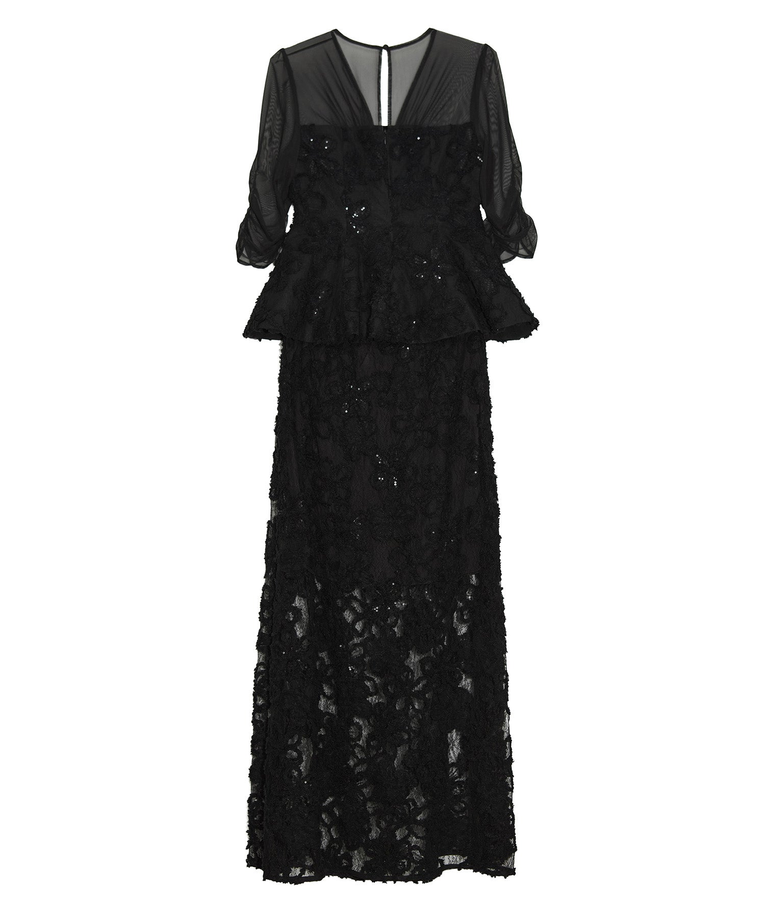 【LEJA LUXE】フラワーレースペプラムセットアップドレス