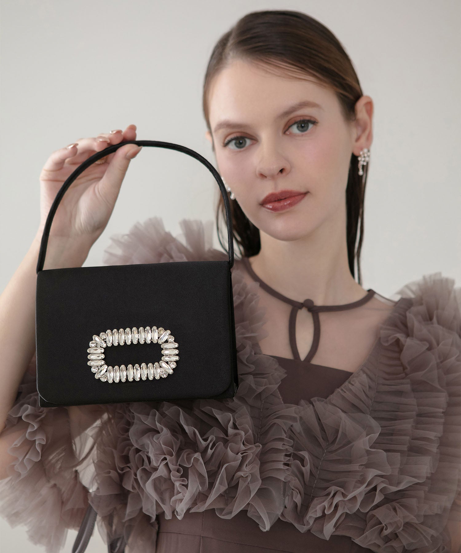 2024ビジューバックル付き 定価16500 当日発送】2WAYビジューバックルハンドバッグ