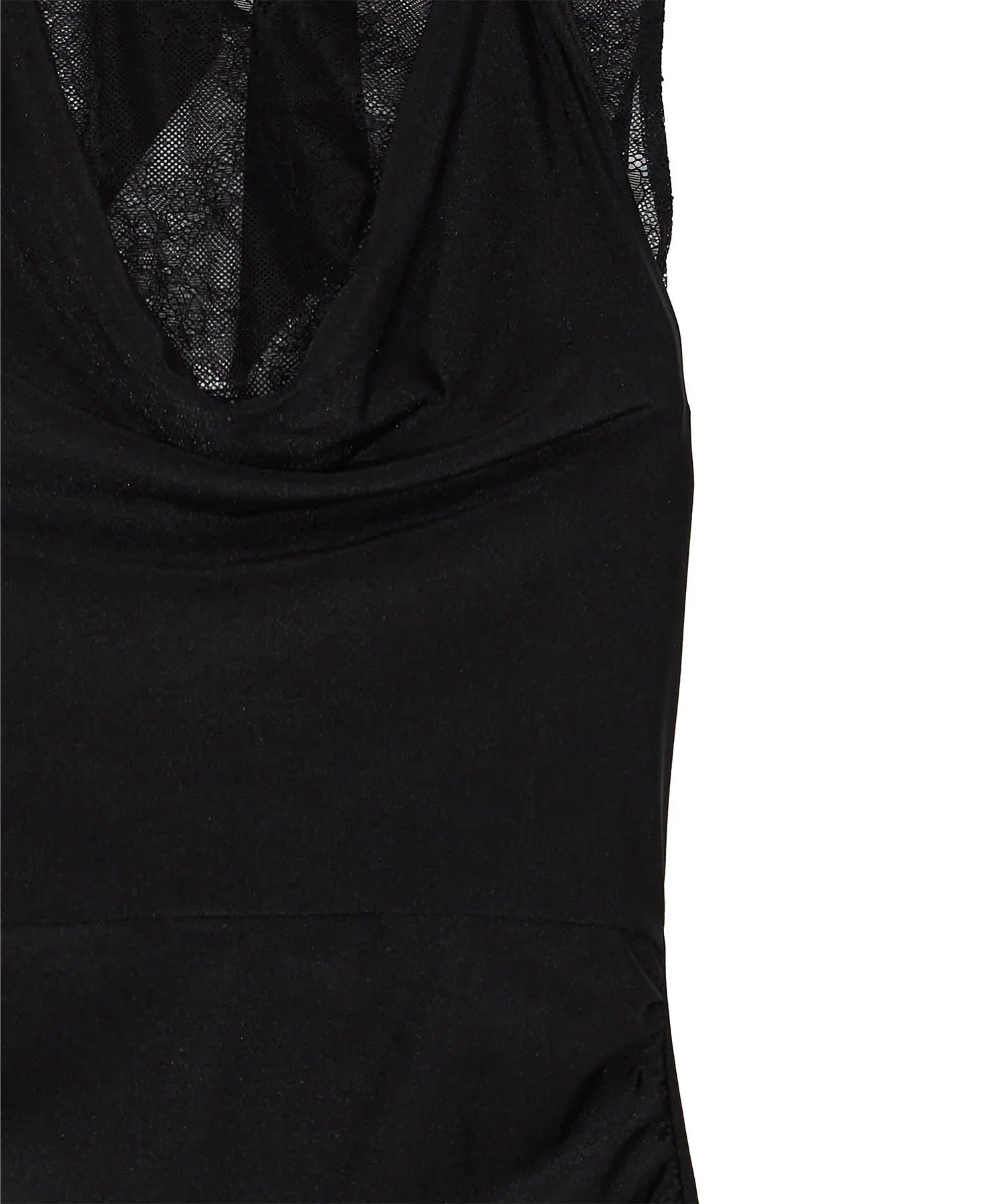 LEJA LUXE】2WAYシアーレースグローブクラシックブラックマーメイドドレス