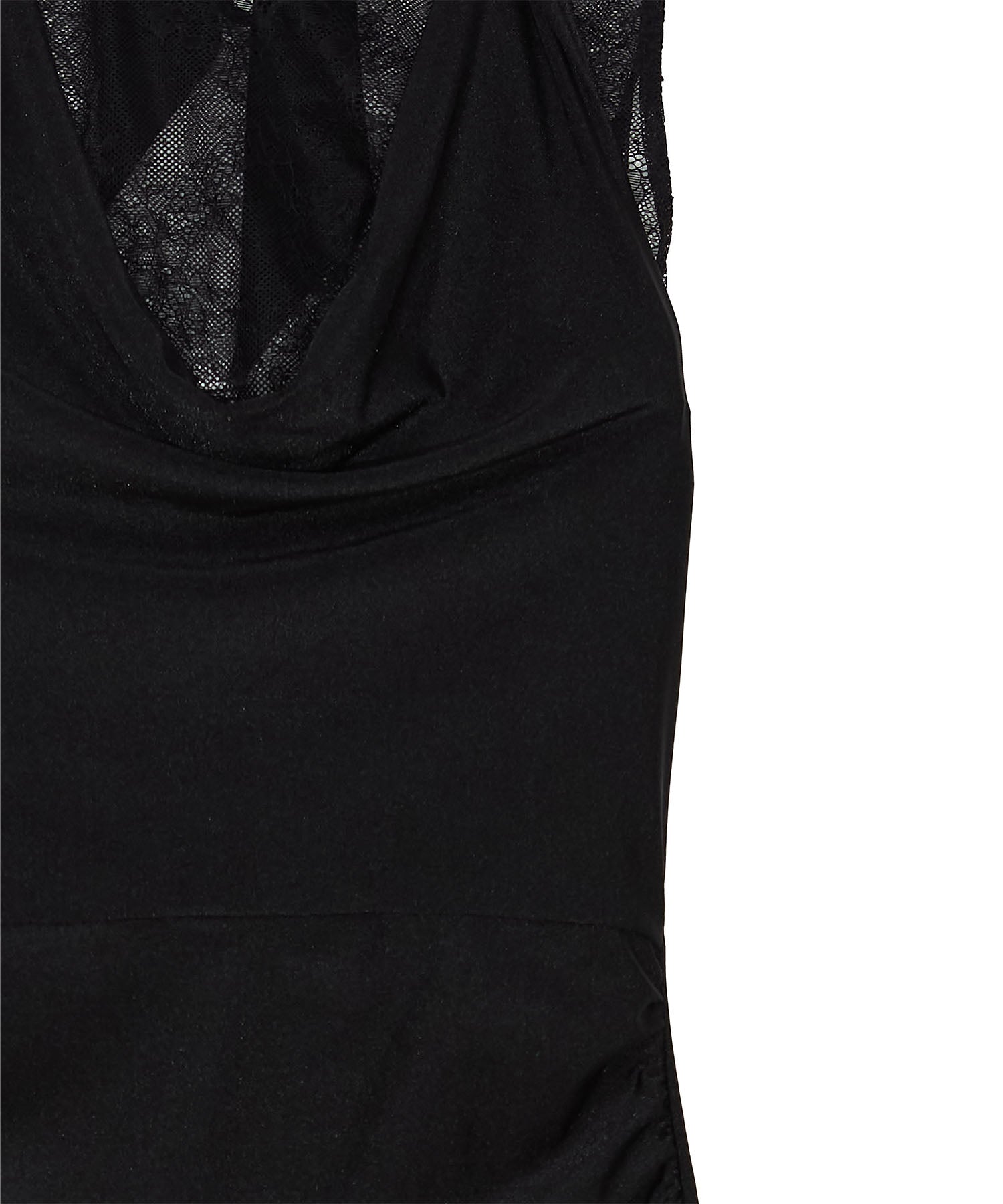 【LEJA LUXE】2WAYシアーレースグローブクラシックブラックマーメイドドレス