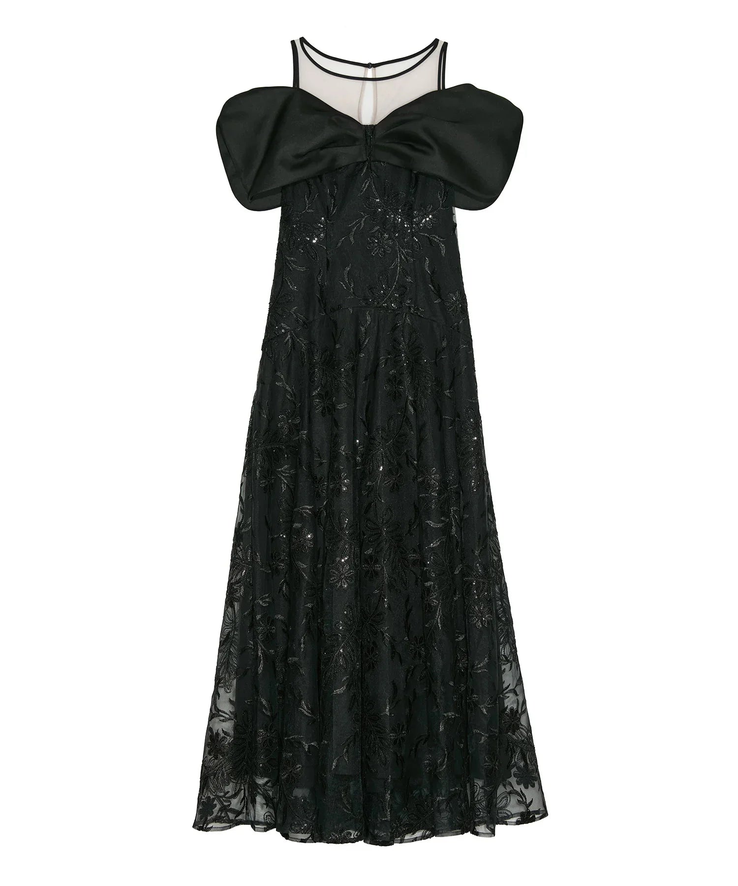 【LEJA LUXE】ビッグリボンモチーフオフショルダースパンコールドレス