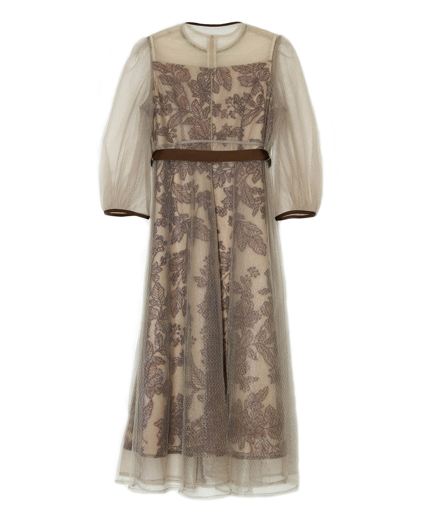 [Pre-order] Tulle piping leaf belt A-line dress