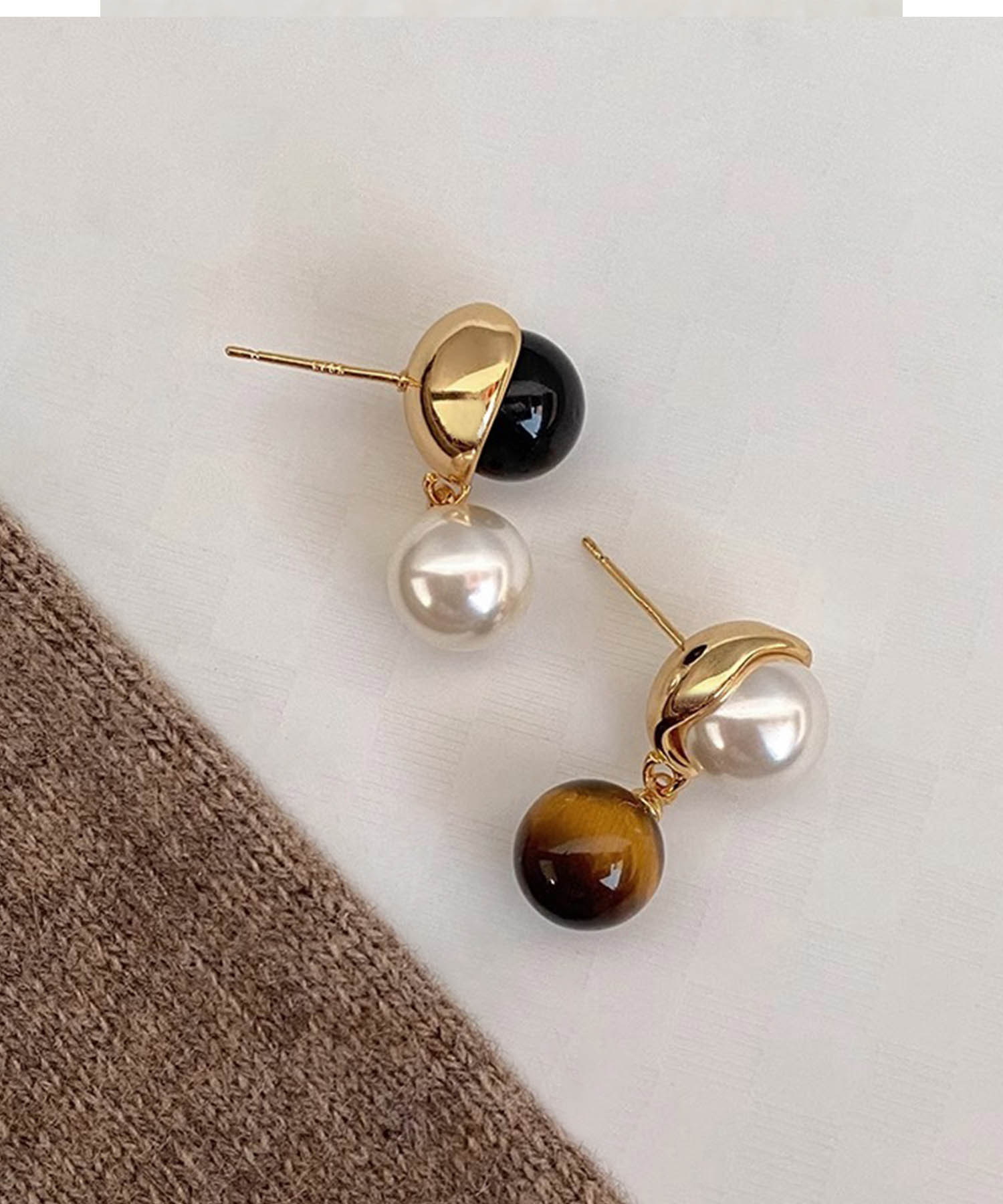 【当日発送】ミックスドロップアシンメトリーパールピアス