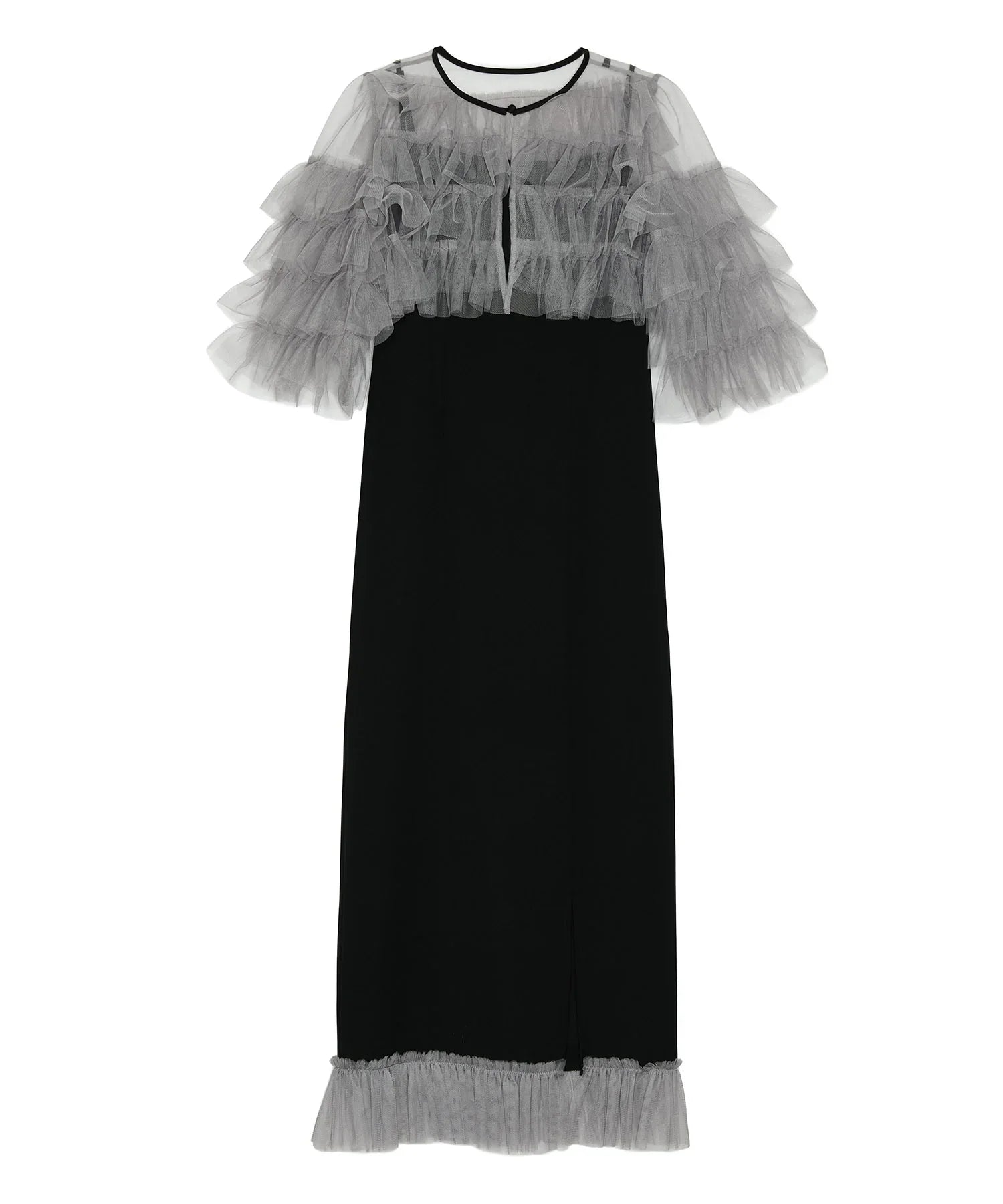 【当日発送】ティアードチュールボレロ フリルIラインワンピースドレス