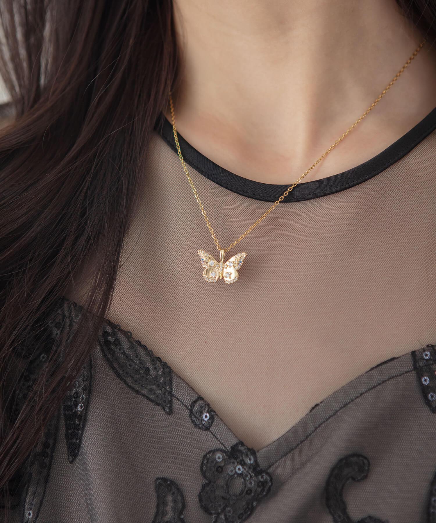 COMING SOON】バタフライストーンネックレス