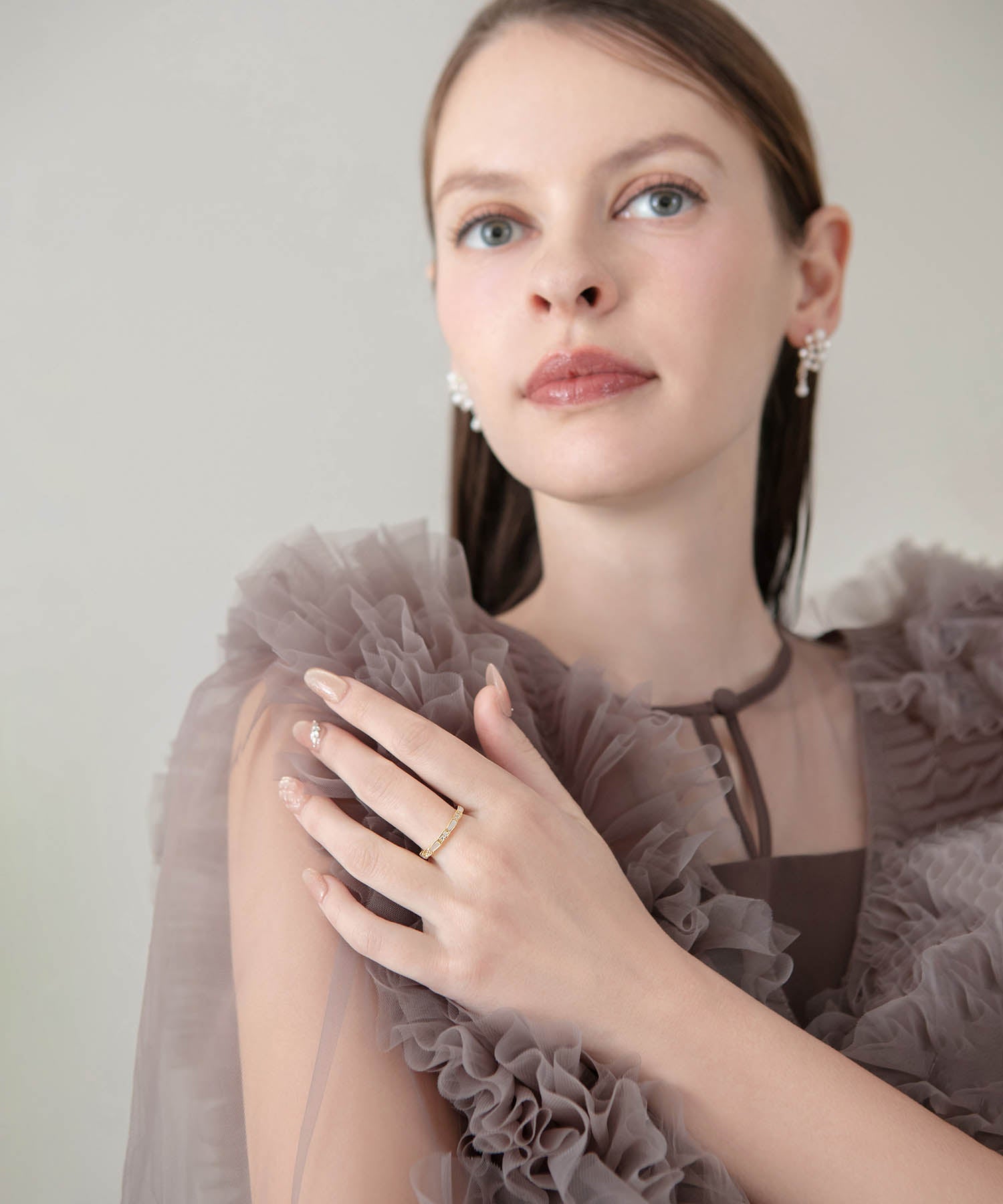 【当日発送】ゴールドスクエアビジューリング