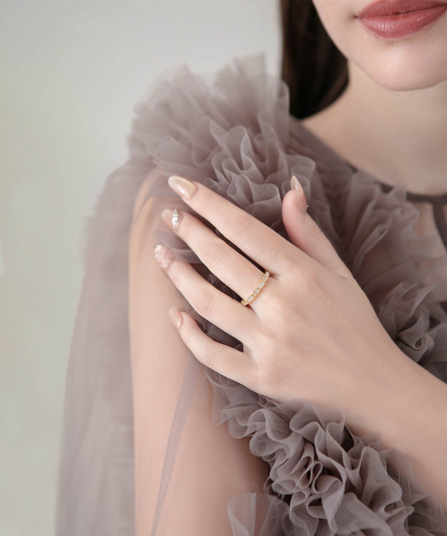 【当日発送】ゴールドスクエアビジューリング