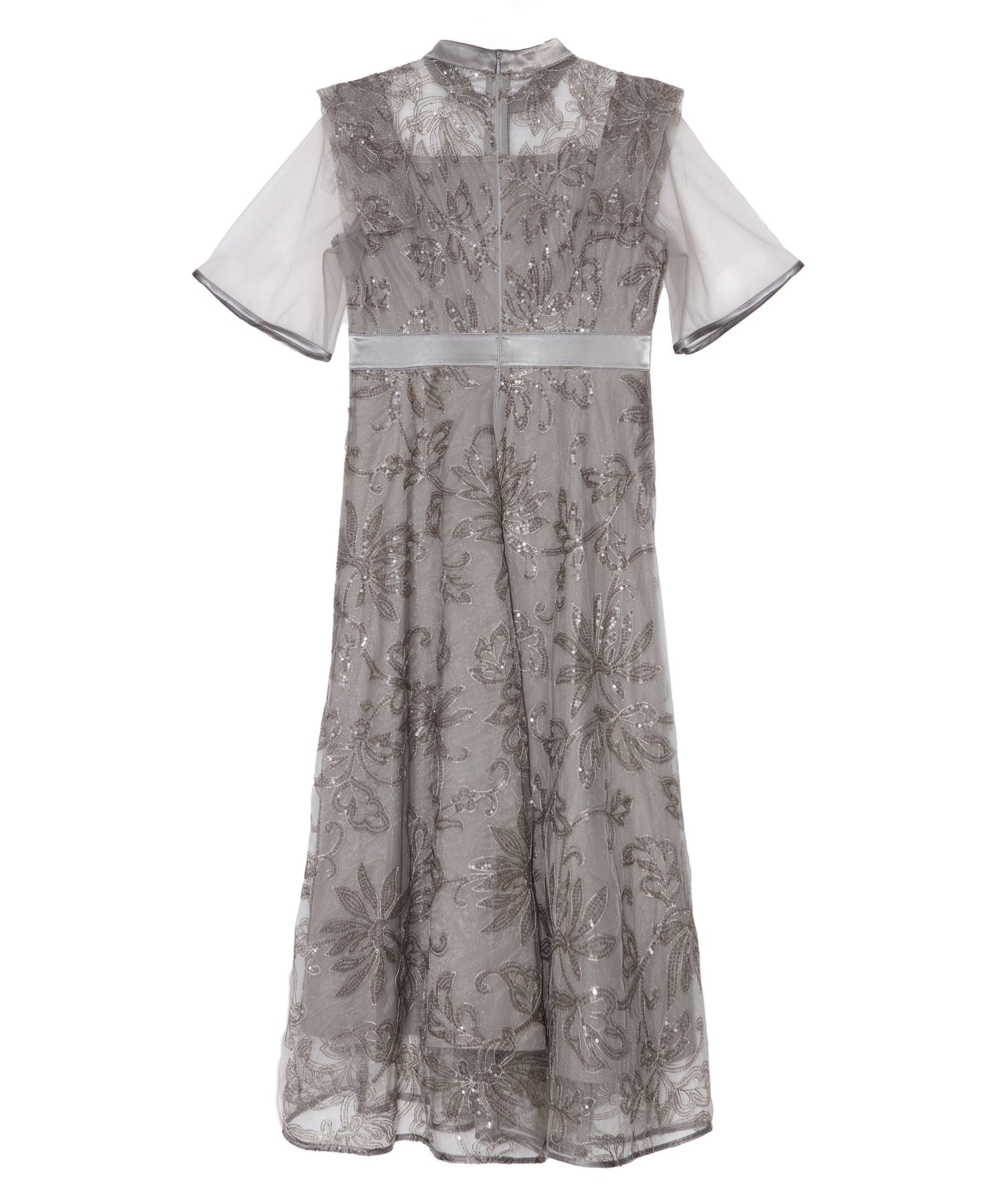 【一部当日発送】フラップデザインフラワースパンコールAラインワンピースドレス