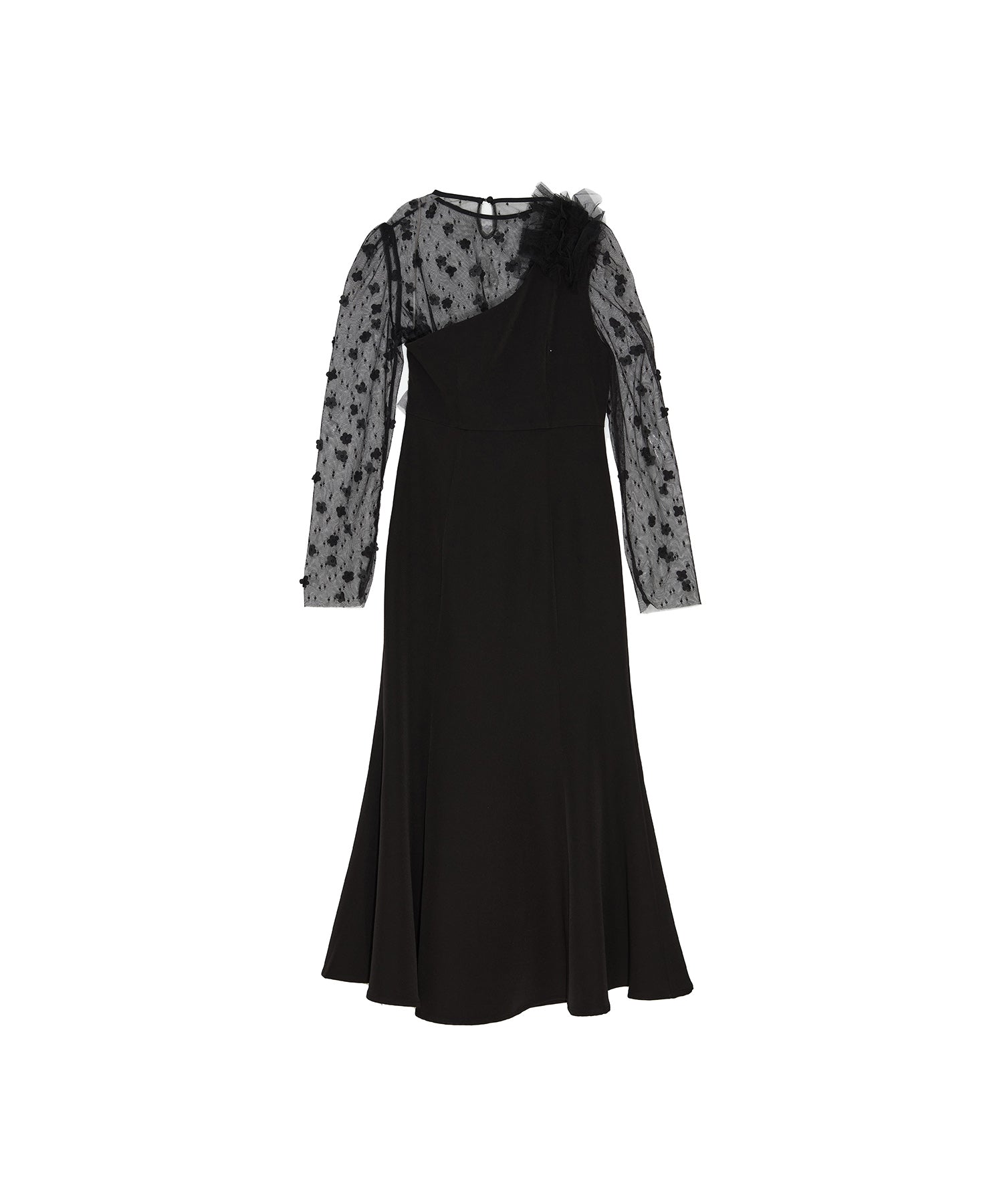 当日発送】フラワーモチーフアシンメトリーチュールマーメイド