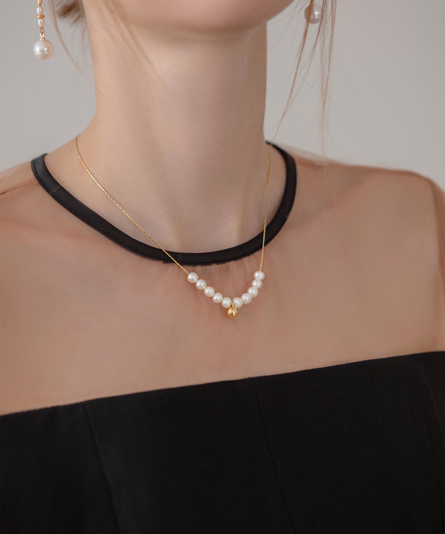 【当日発送】パールゴールドデザインネックレス