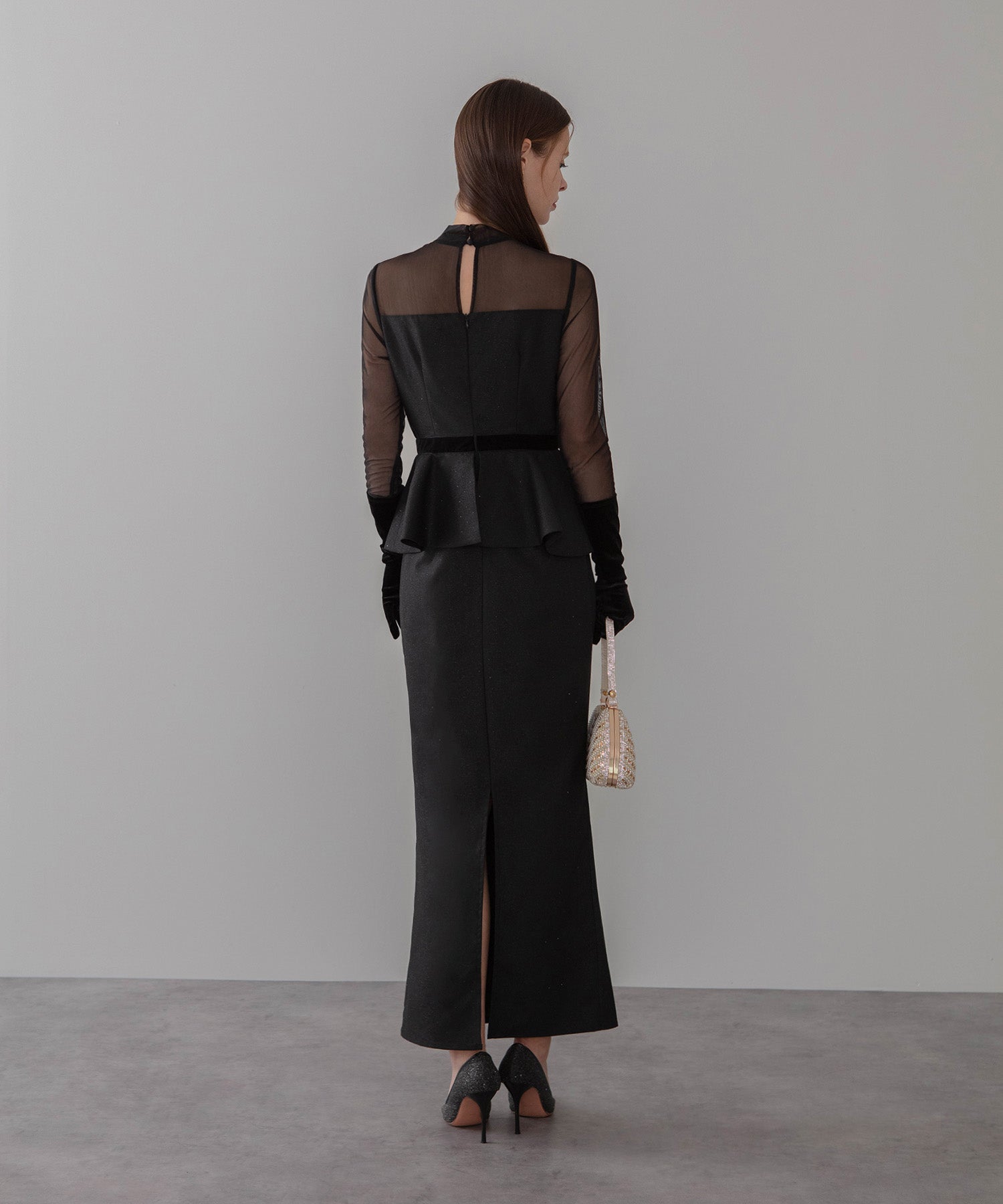 【LEJA LUXE】チュールペプラムベロアグローブIラインドレス