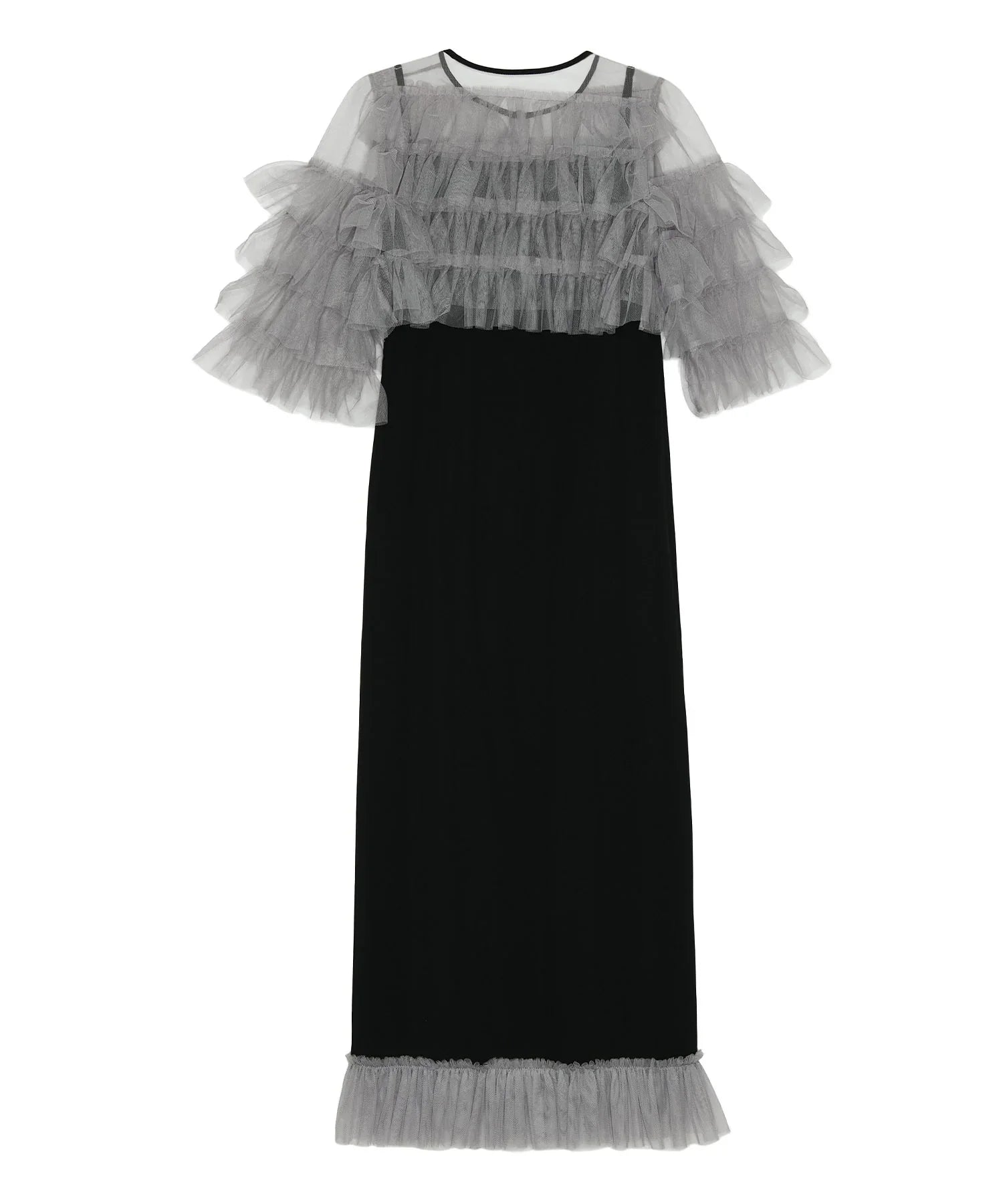 【当日発送】ティアードチュールボレロ フリルIラインワンピースドレス