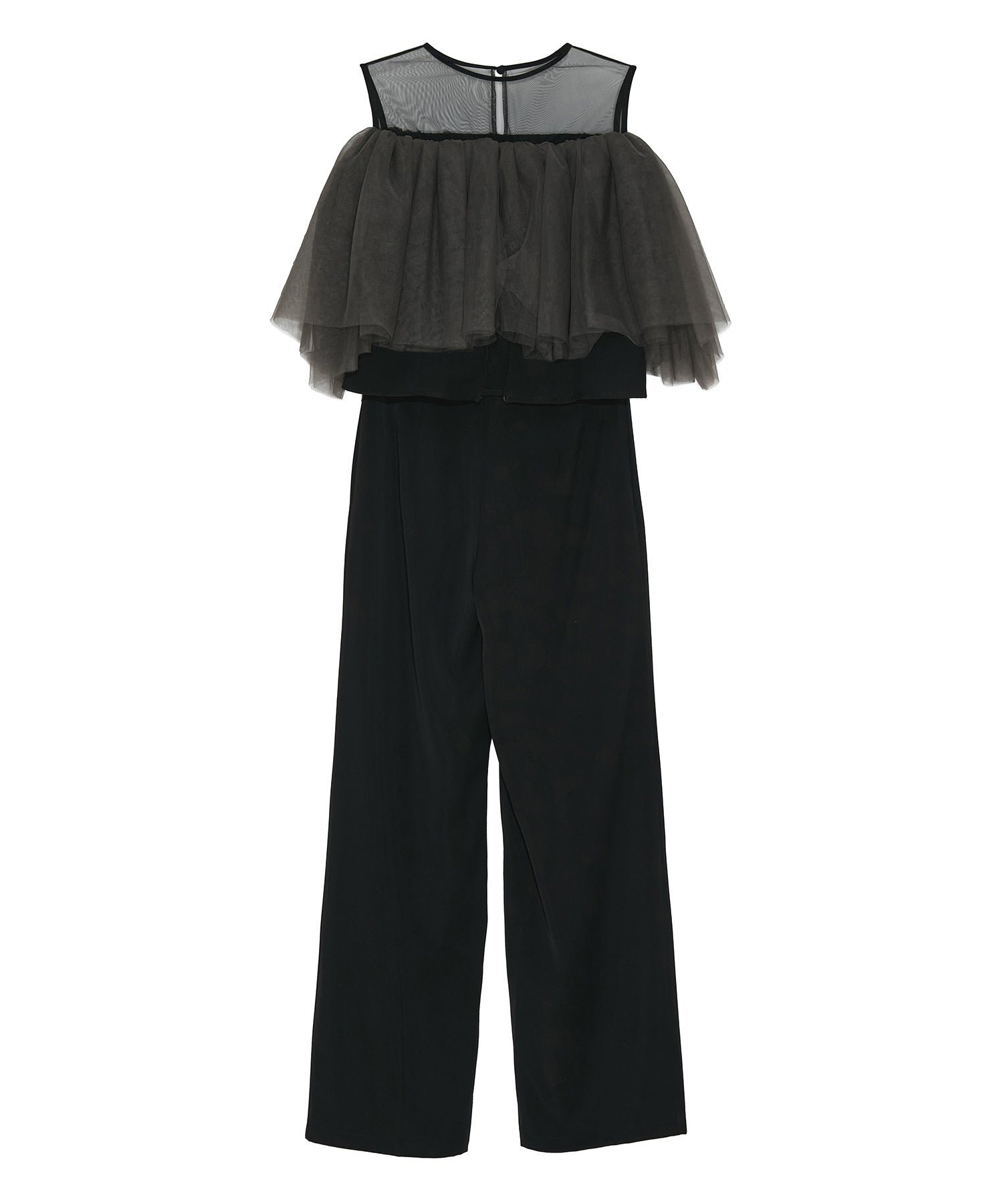 【当日発送】シアーチュールオフショルダーセットアップパンツドレス