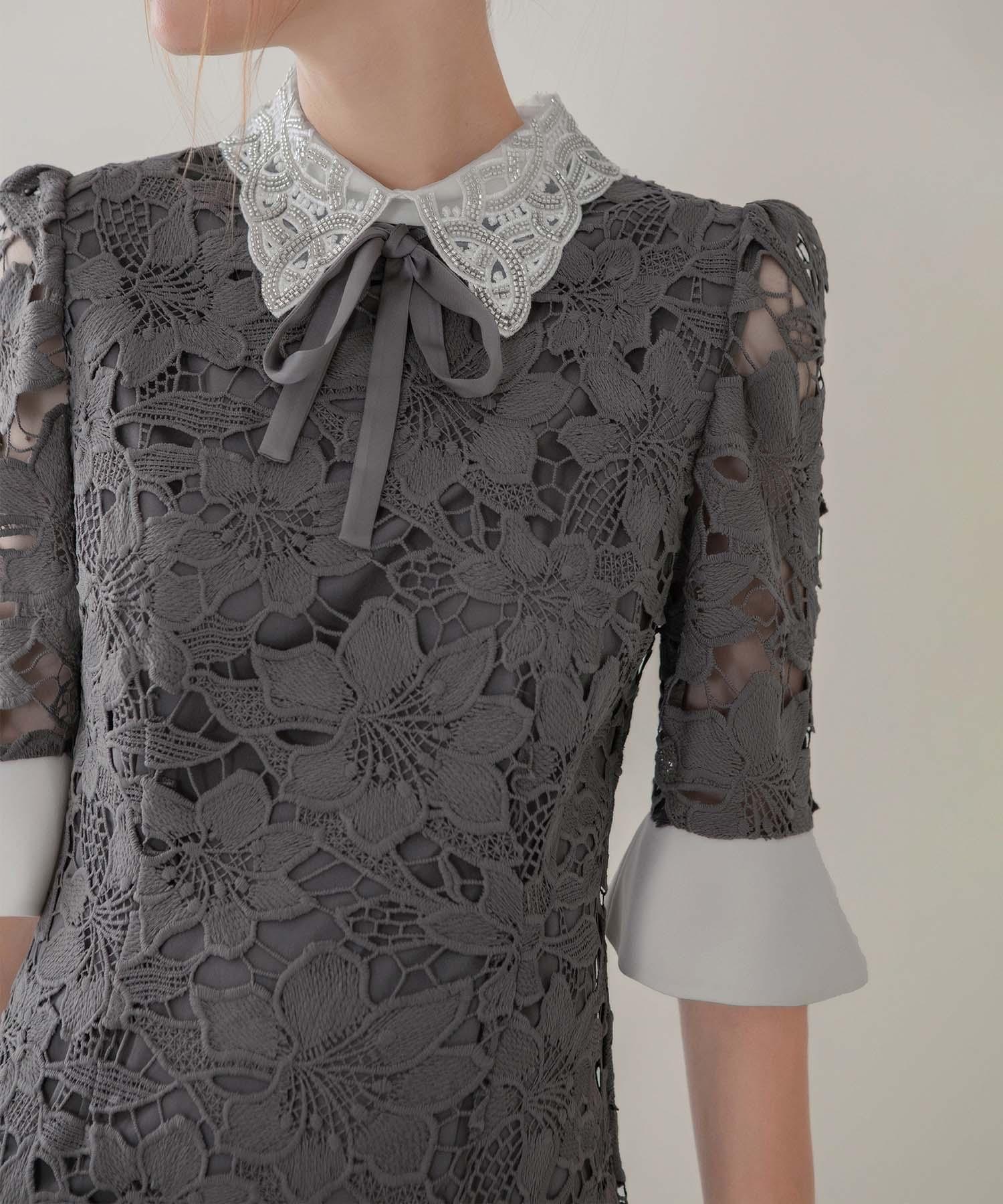 一部当日発送】パールカラーボウタイフラワーレースフィッシュテール