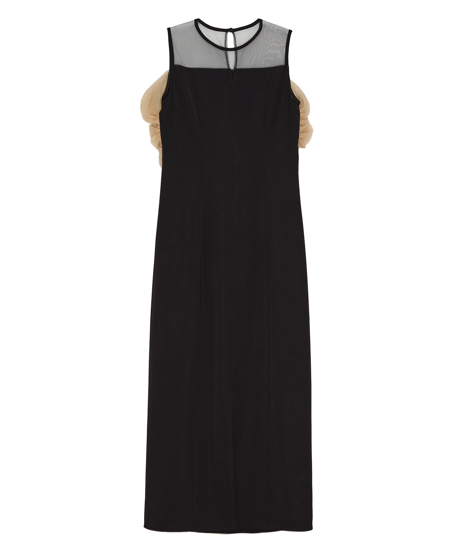 【当日発送】フロントリボンチュールIラインワンピースドレス