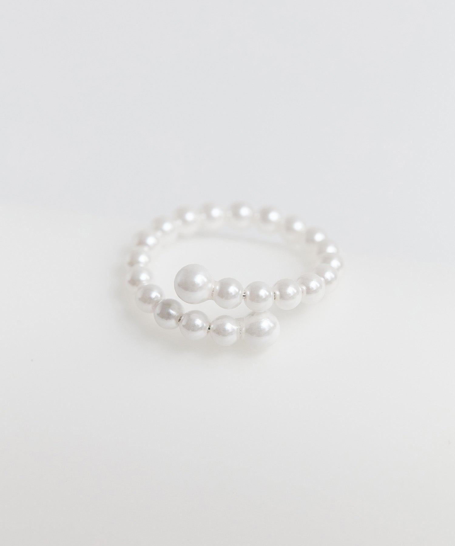 【当日発送】パールダブルラインデザインリング