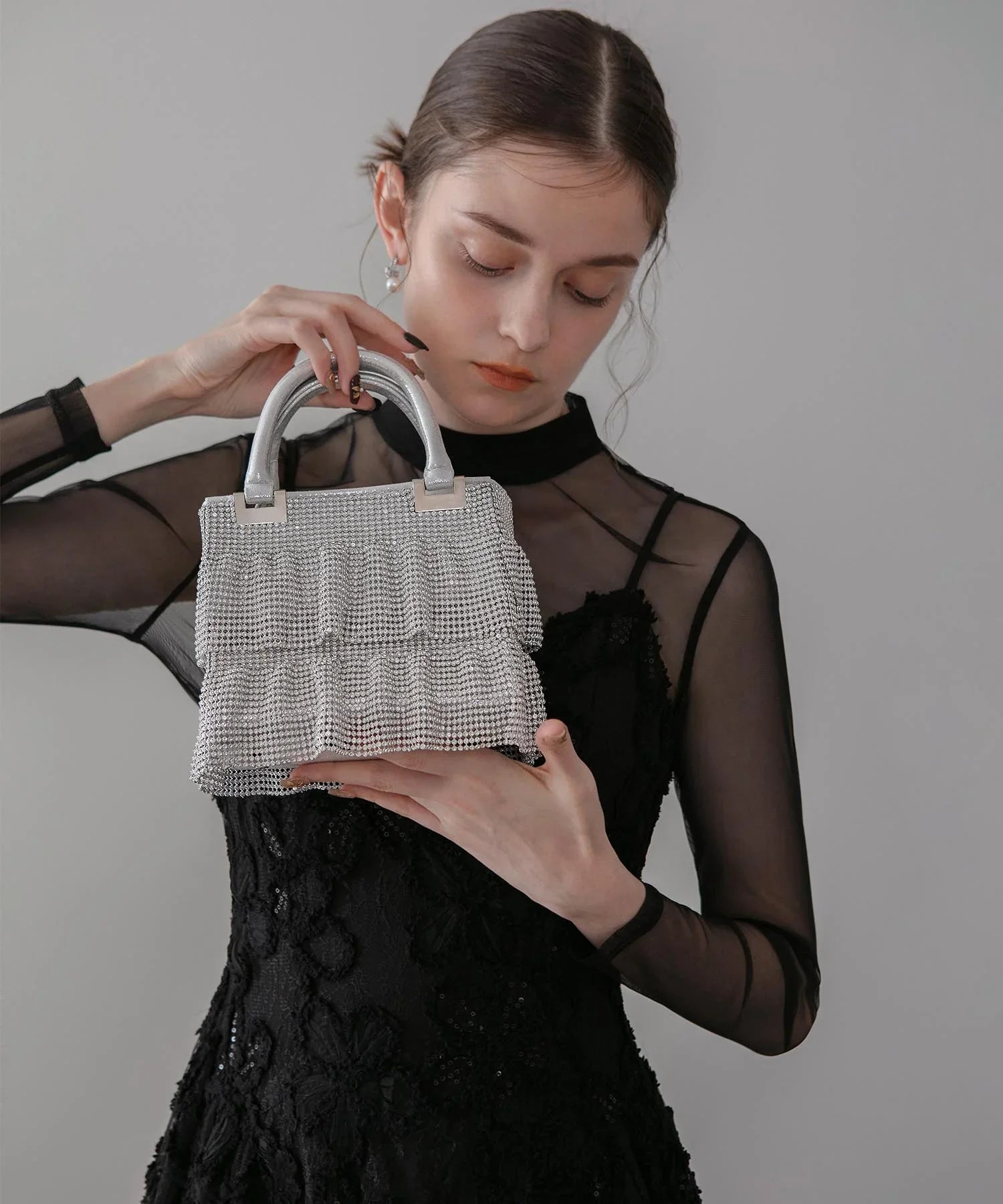 【当日発送】グリッターフリル2WAYハンドバッグ