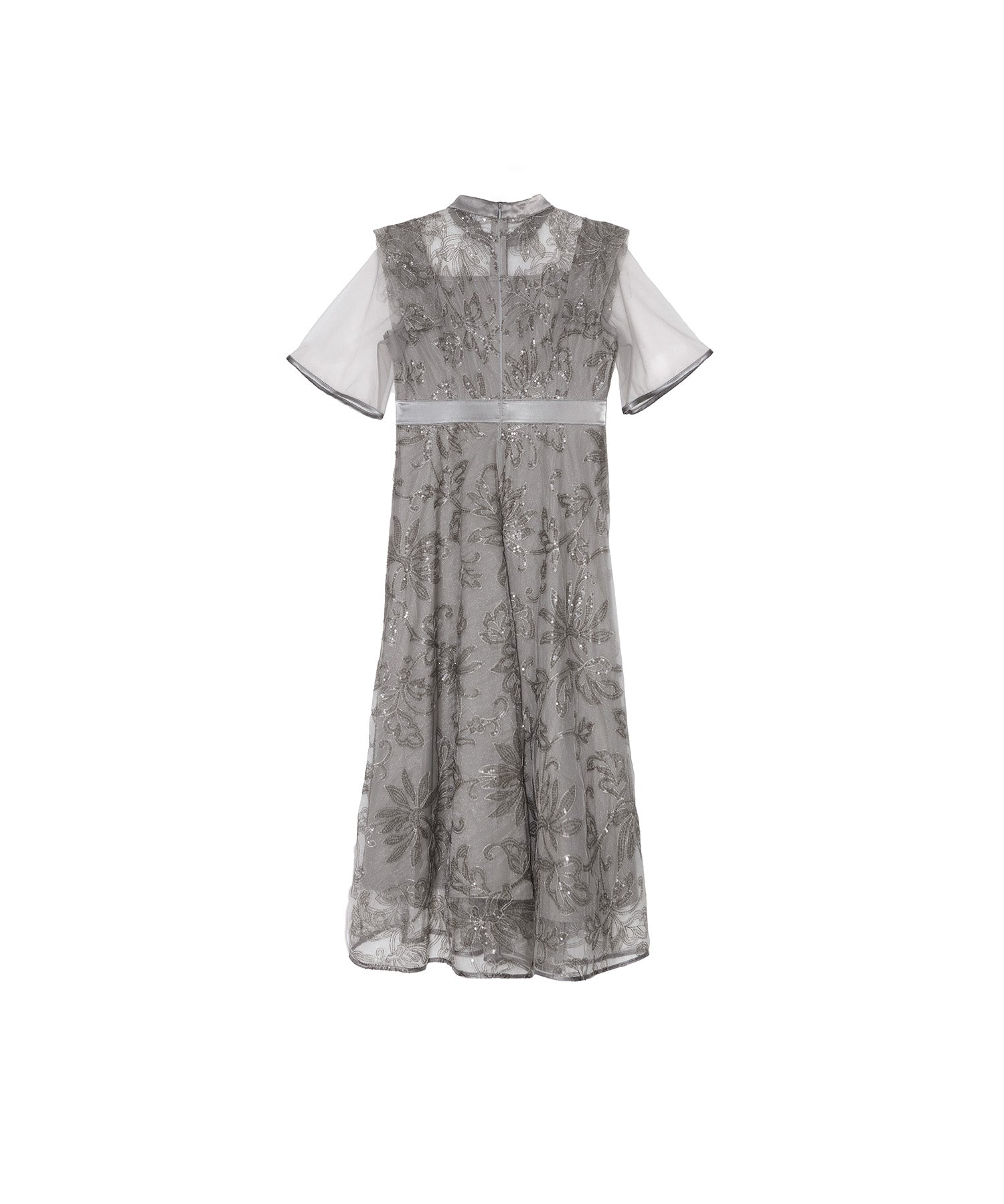 フラップデザインフラワースパンコールAラインワンピースドレス結婚式パーティー Leja ドレス 「LEJA」フラップデザインフラワースパンコールA