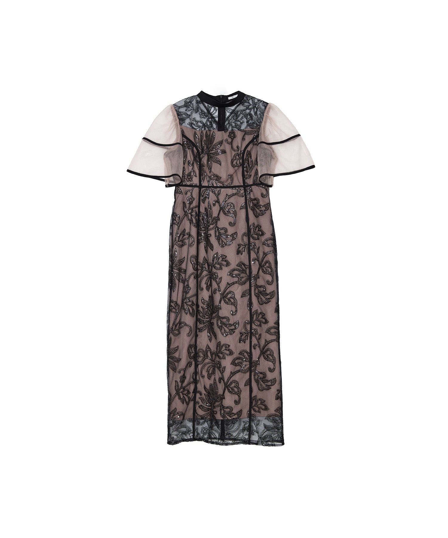 スパンコールフラワーIラインワンピースドレス結婚式パーティー成人式二次会デート 当日発送】スパンコールフラワーIラインワンピース結婚式ドレス