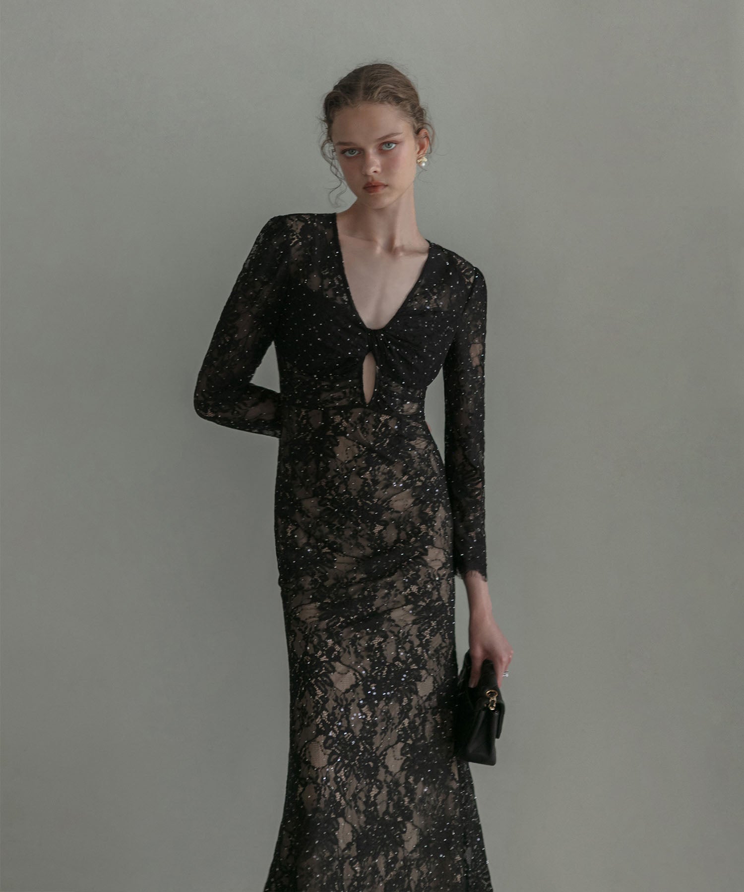 【LEJA LUXE】ツイストオープンレースストーンマーメイドドレス