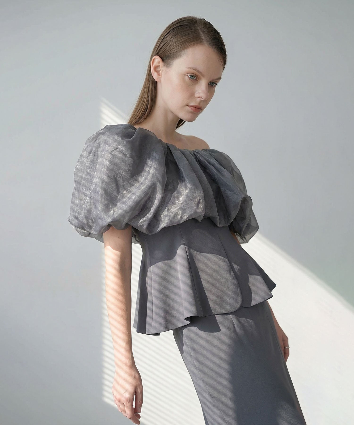 【当日発送】シアーチュールオフショルセットアップドレス