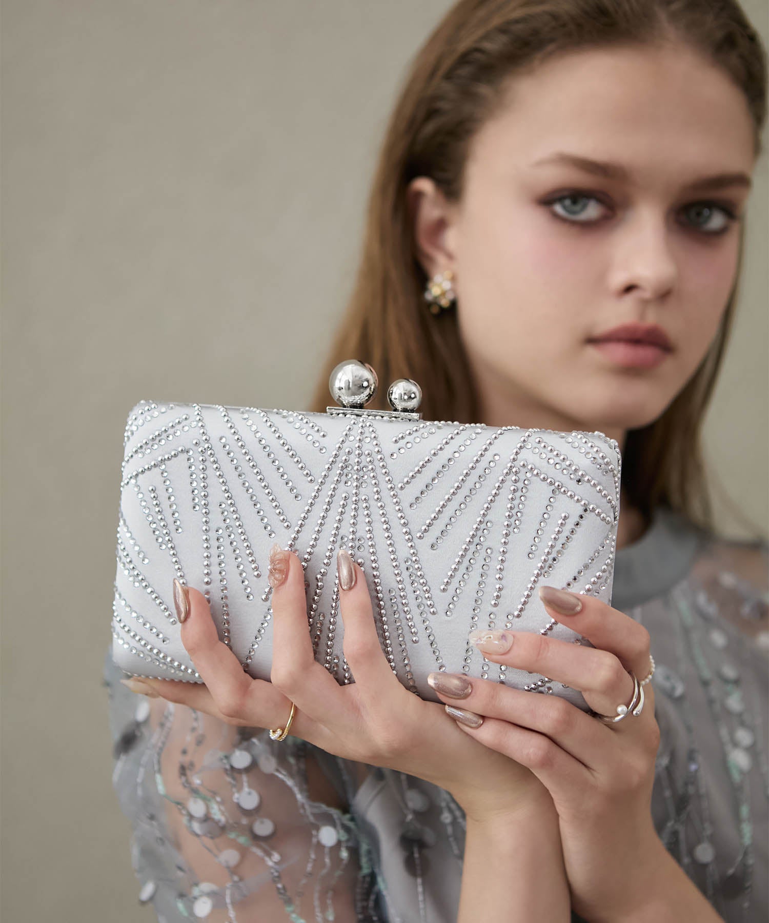 【当日発送】2WAYビジューストーンエレガンスバッグ