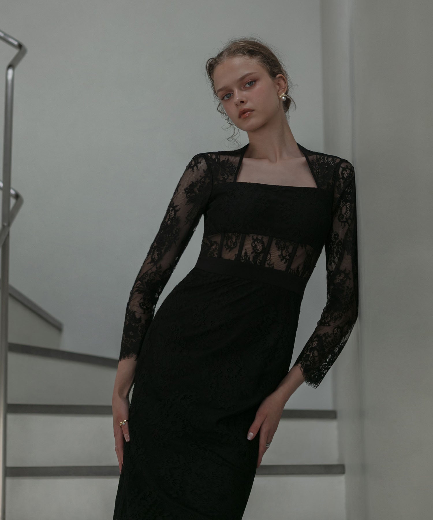 【LEJA LUXE】レースチューブデザインマーメイドドレス