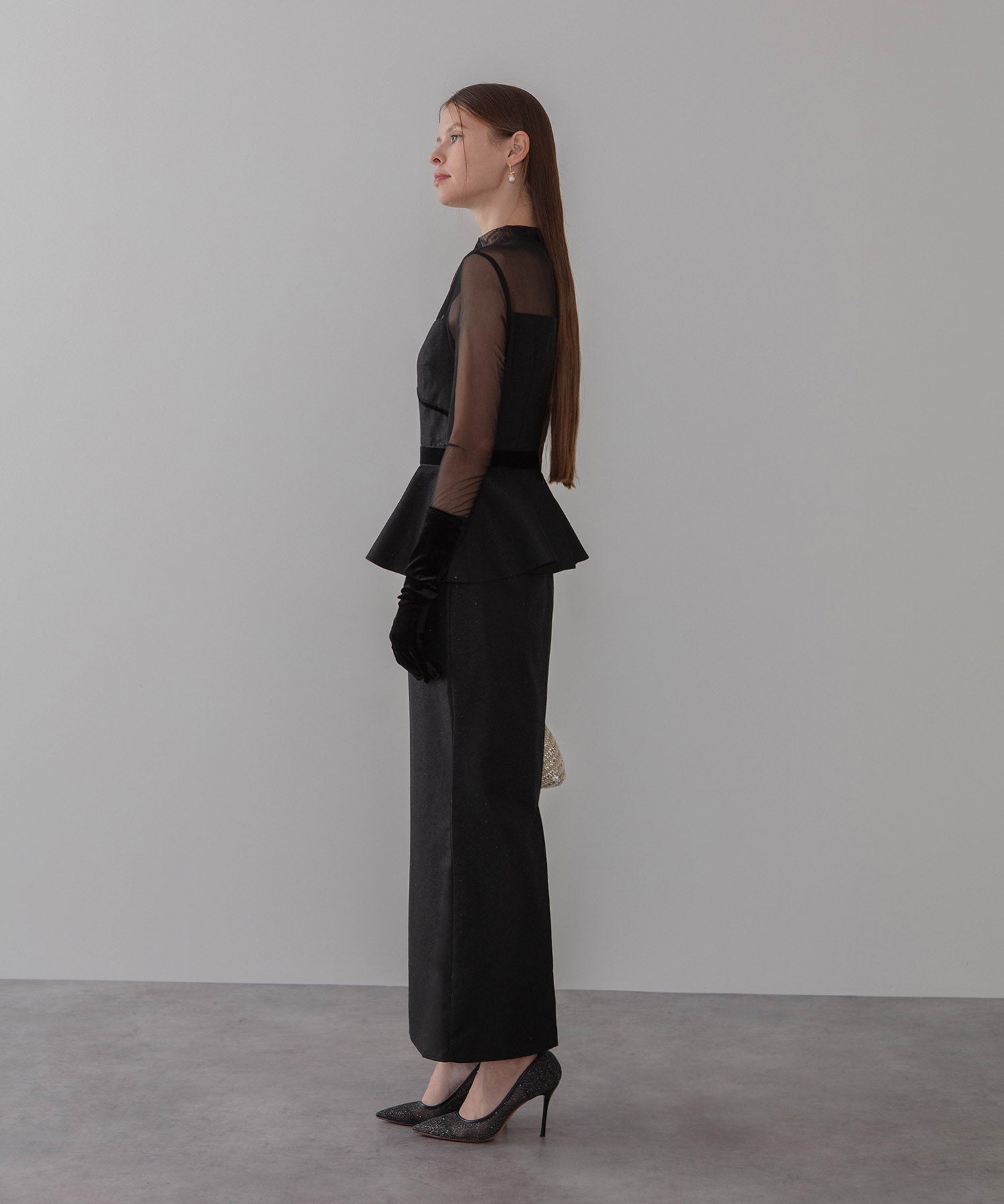 【LEJA LUXE】チュールペプラムベロアグローブIラインドレス