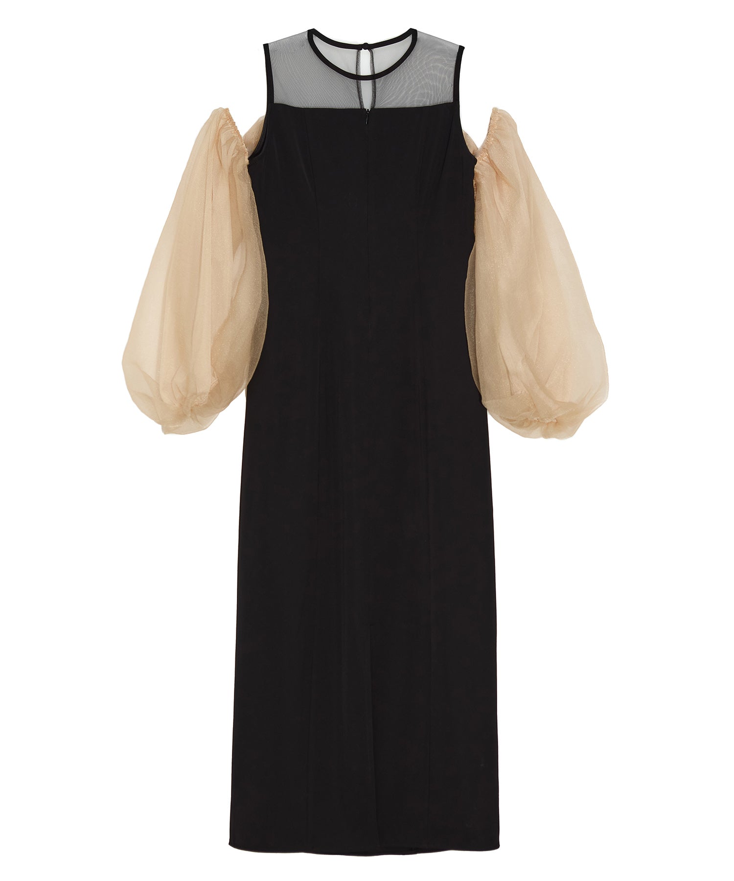 【当日発送】フロントリボンチュールIラインワンピースドレス