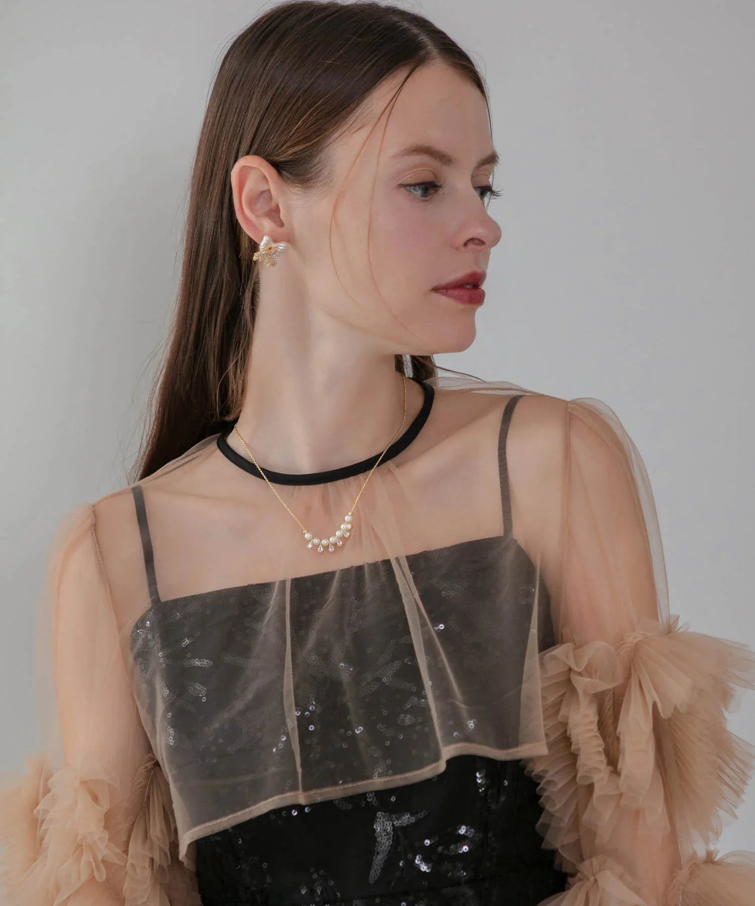 【当日発送】パールティアドロップネックレス