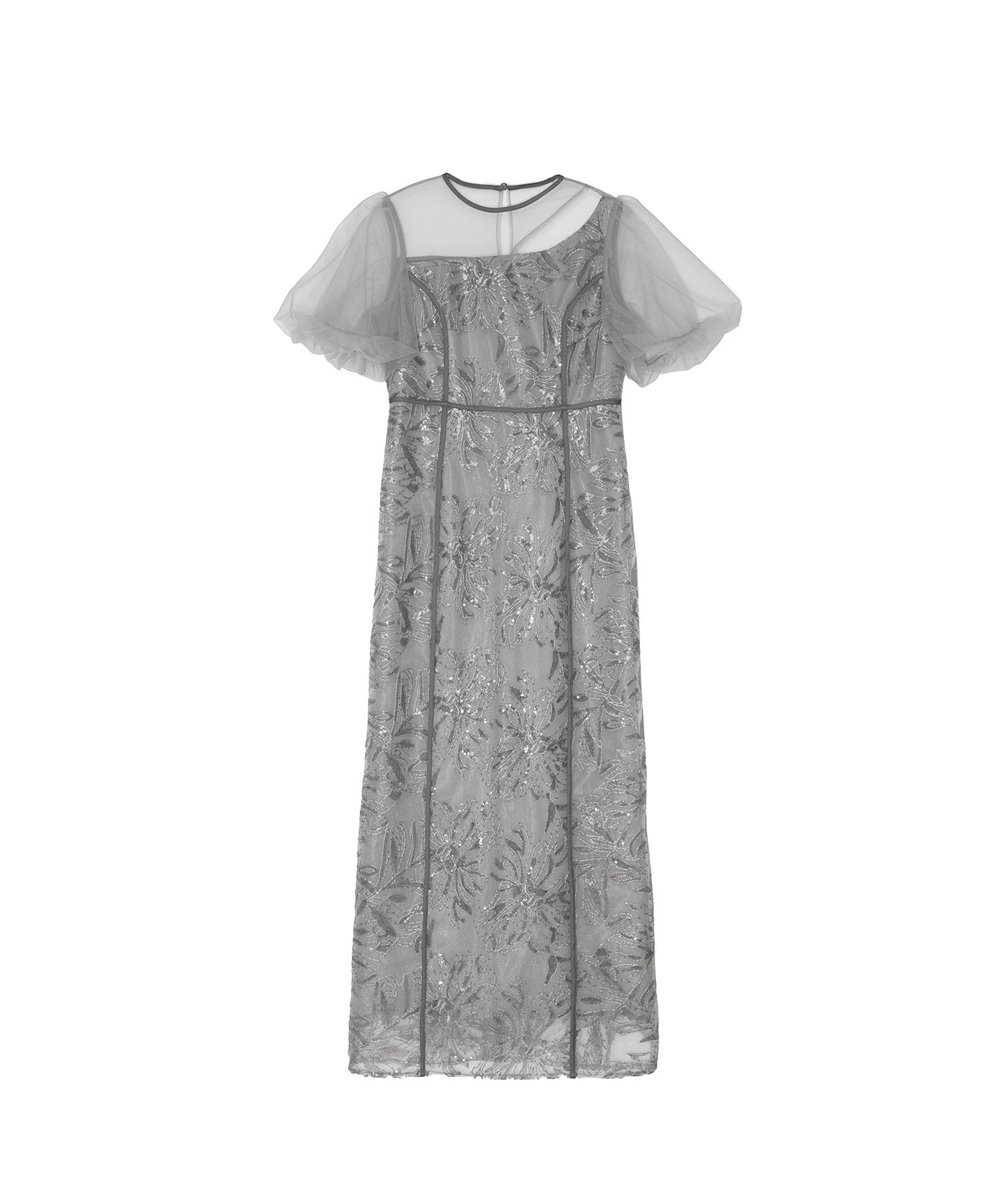 アシンメトリーシアーフラワーワンピースドレス 当日発送】アシンメトリーシアーフラワーワンピース結婚式ドレス