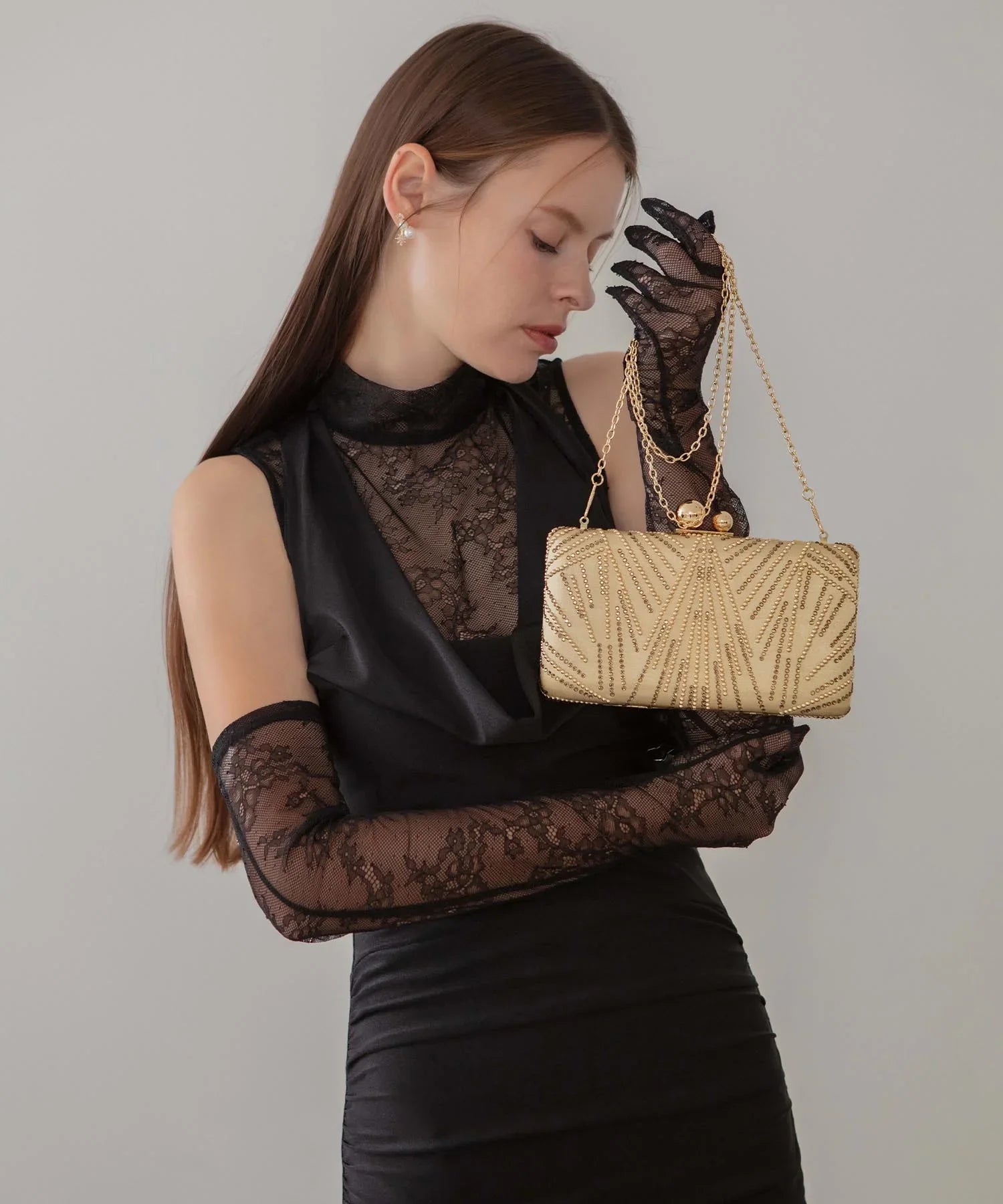 【当日発送】2WAYビジューストーンエレガンスバッグ