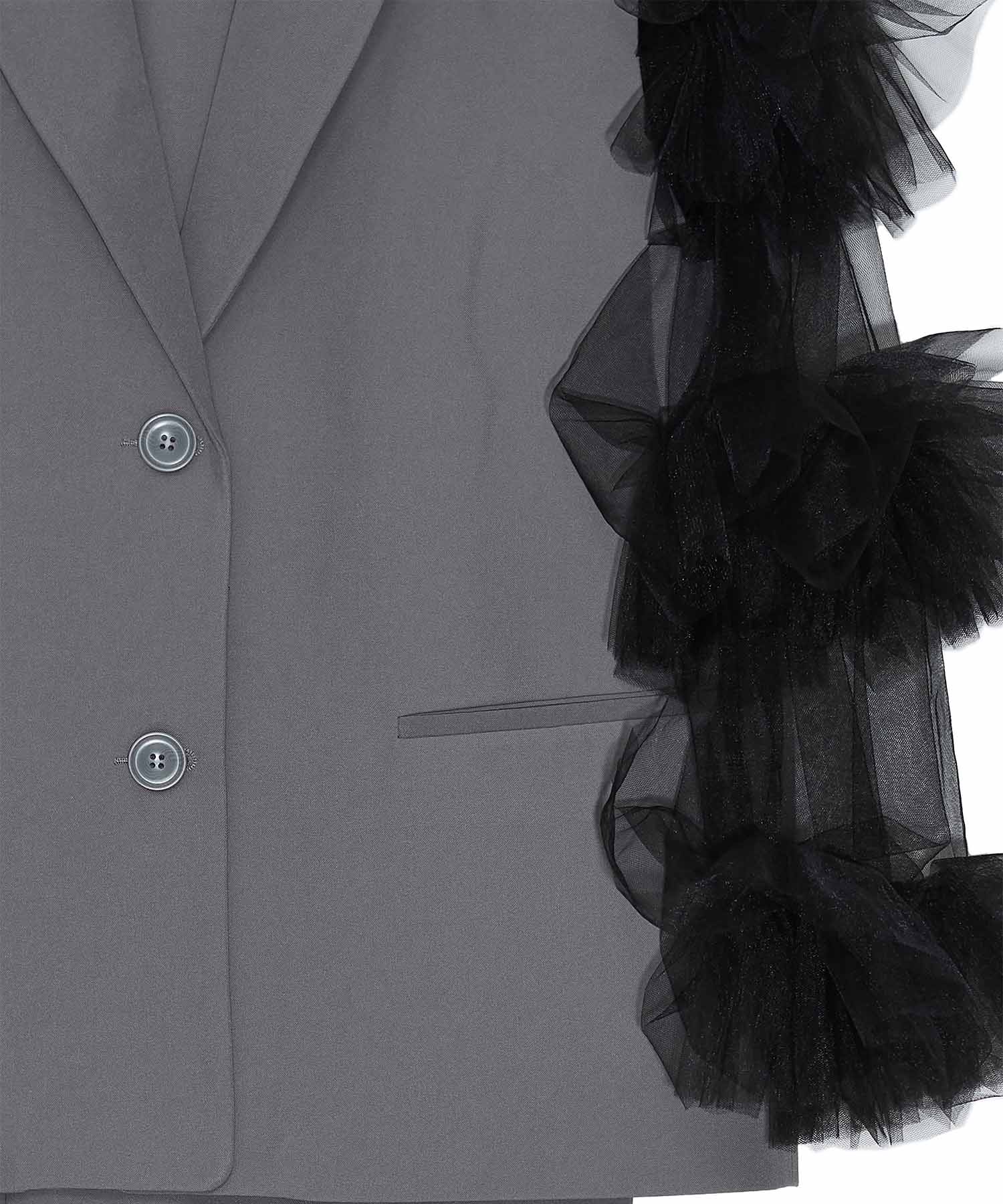 【当日発送】ボリュームチュールスリーブベストセットアップドレス