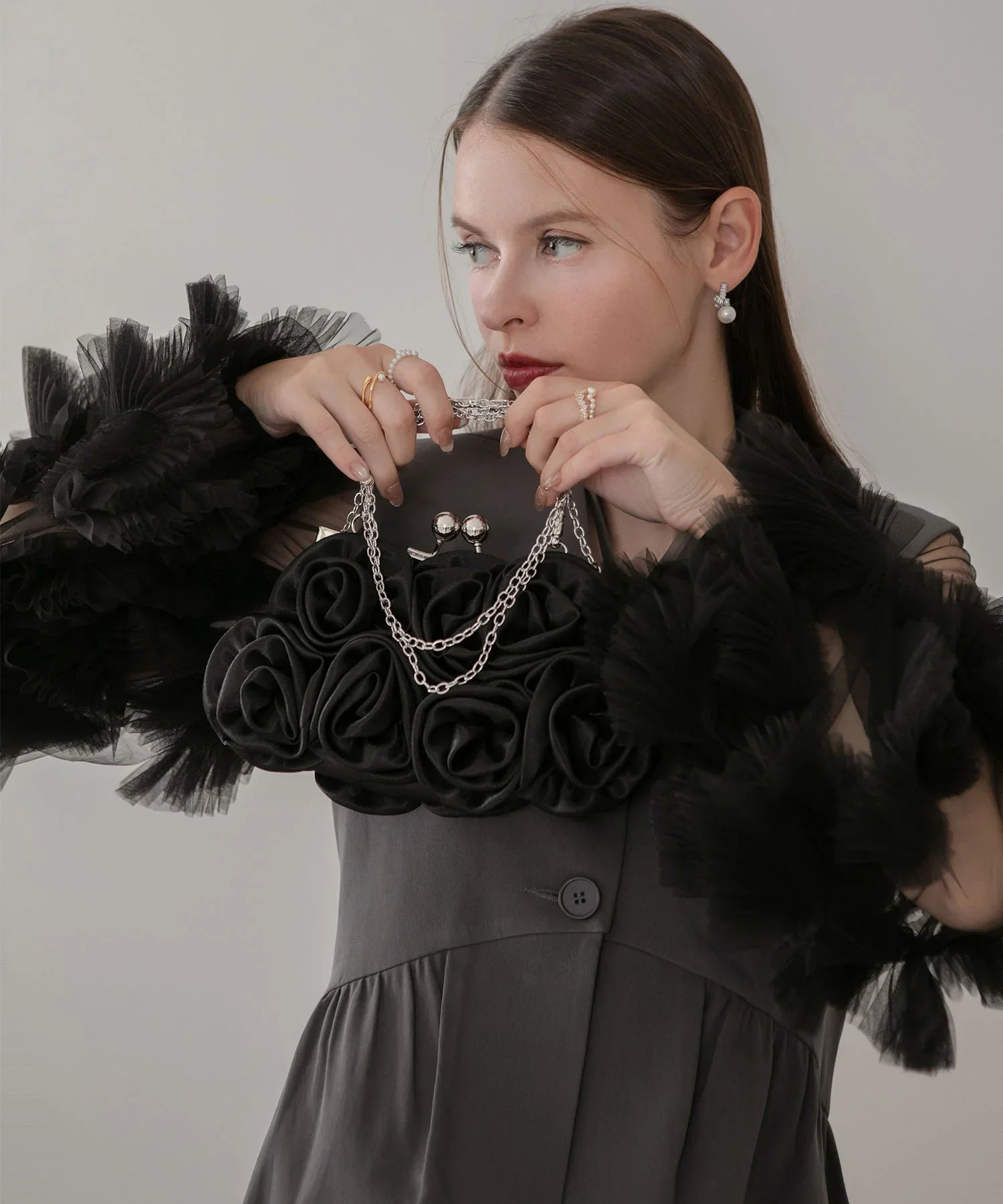 【予約販売】2WAYサテンローズバッグ