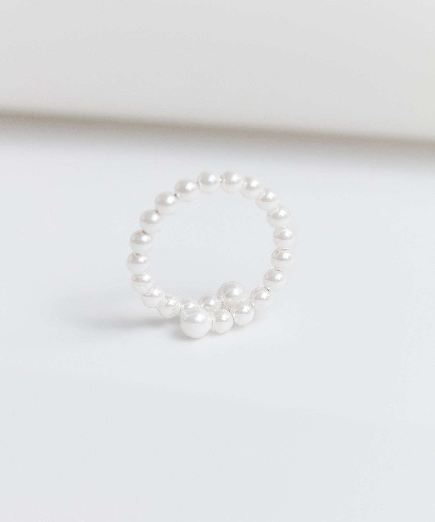 【当日発送】パールダブルラインデザインリング