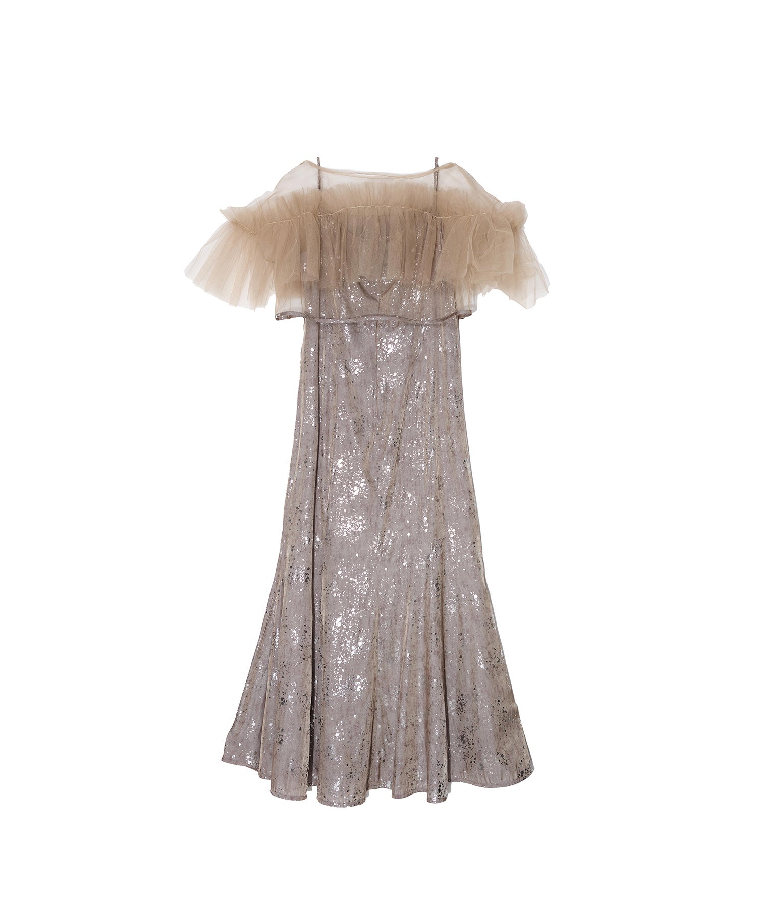 Leja チュールフリルボレロペイントマーメイドワンピースドレス結婚式パーティー 当日発送】チュールフリルボレロペイントマーメイドワンピース