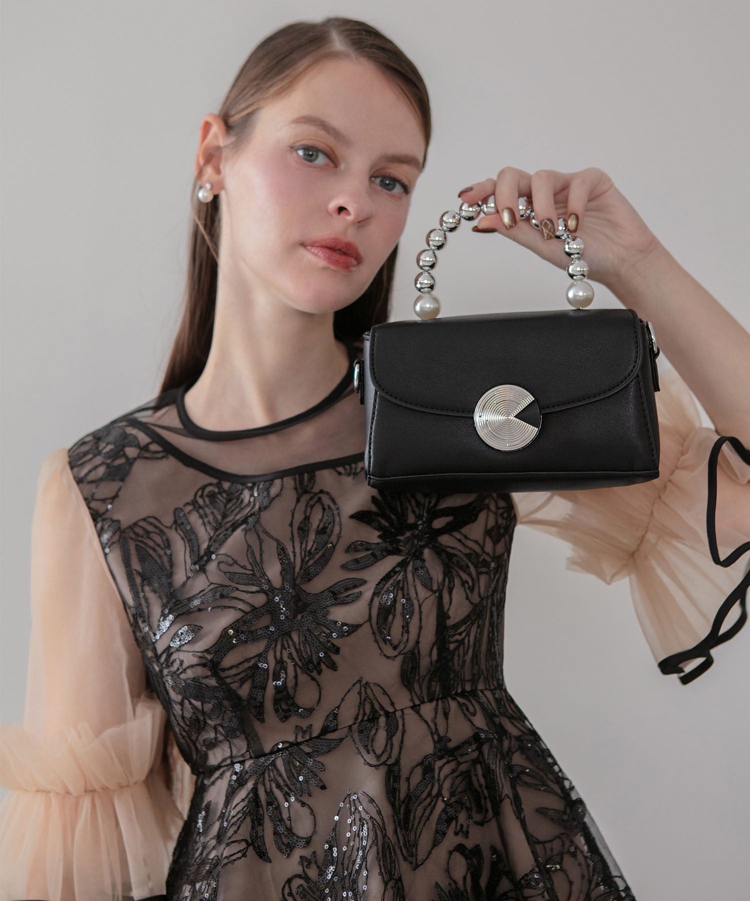 【当日発送】メタリックパールハンド2WAYバッグ