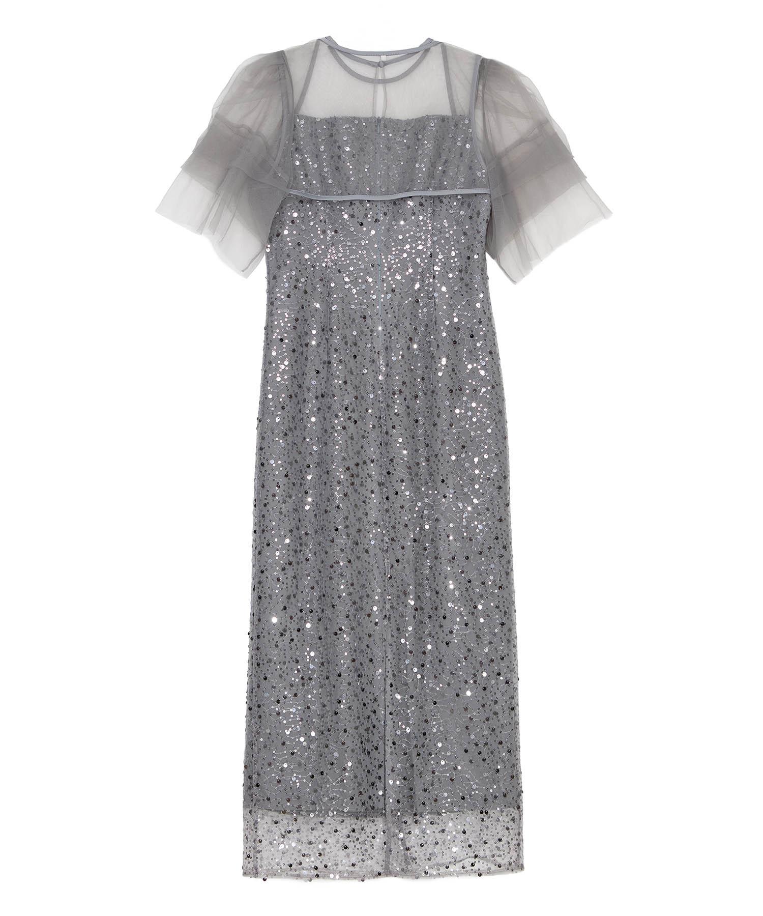 【当日発送】スパンコールパールミックスボレロIラインワンピースドレス