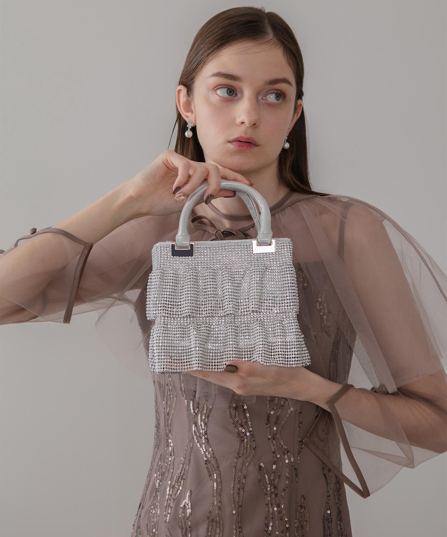 【当日発送】グリッターフリル2WAYハンドバッグ