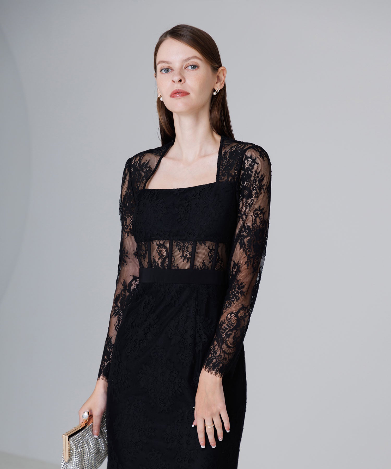 【LEJA LUXE】レースチューブデザインマーメイドドレス