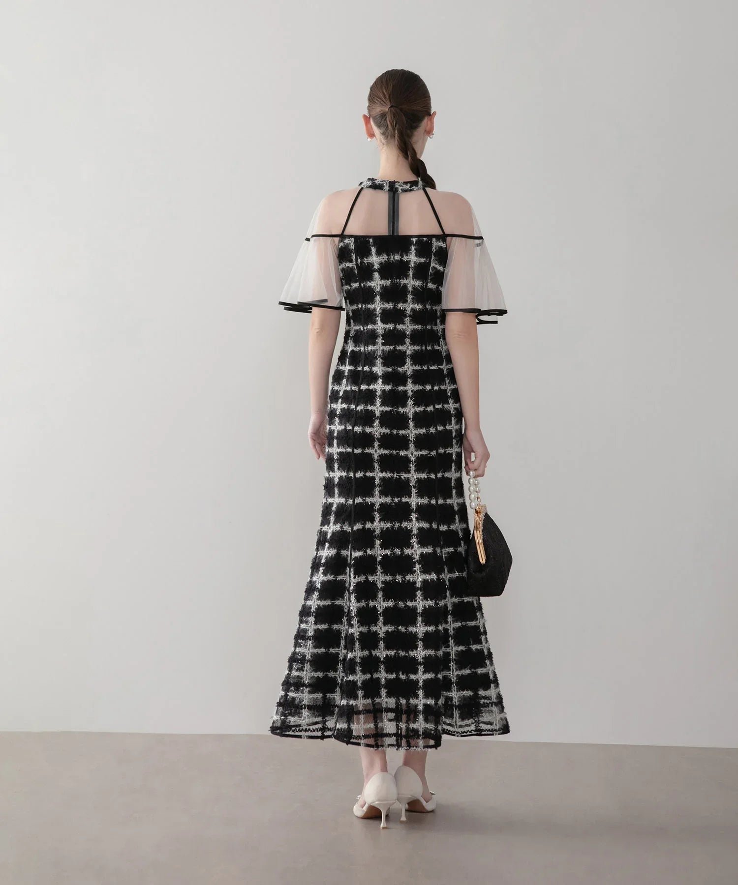 COMING SOON】ラメシャギーツイードチェックフリルマーメイド