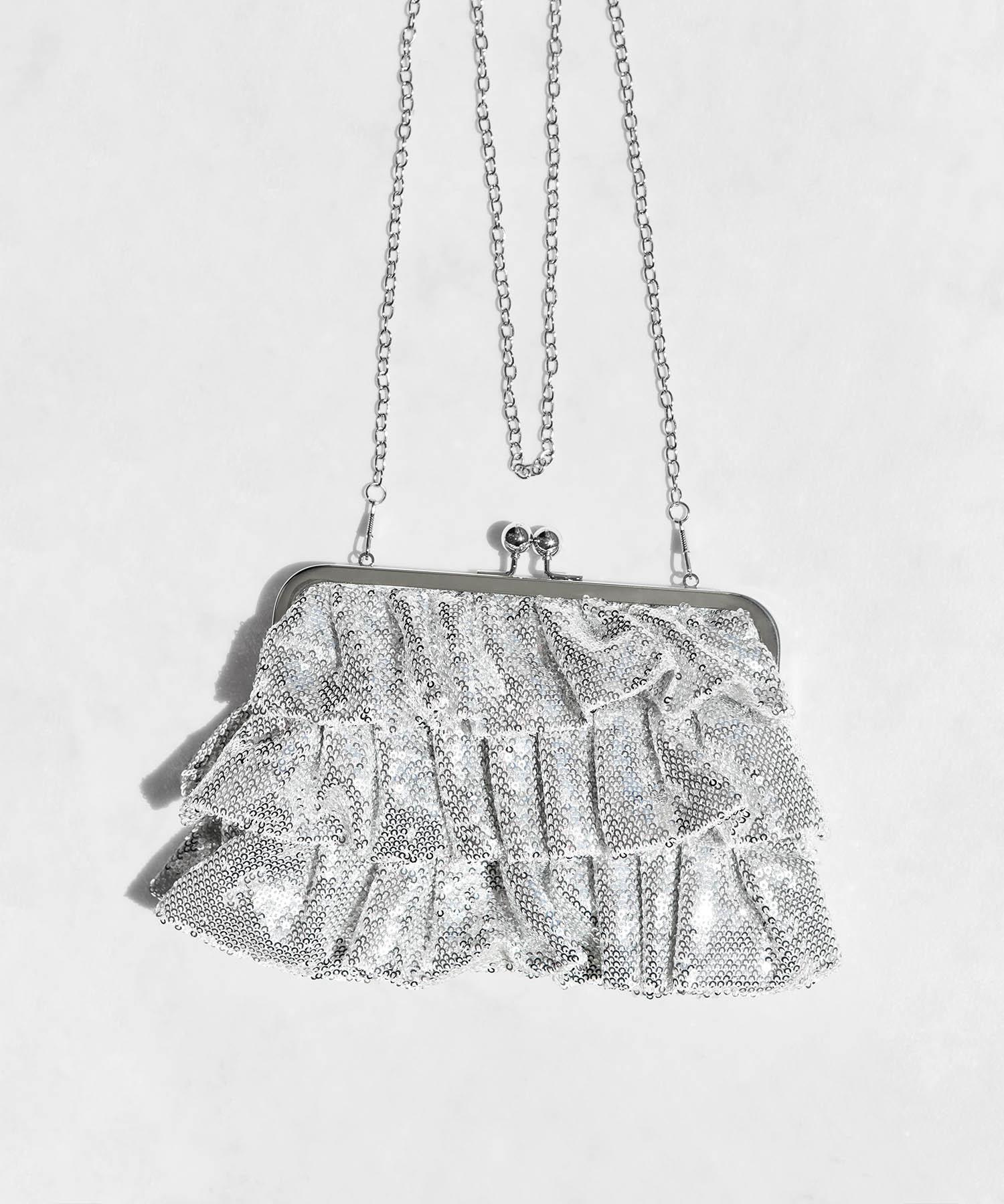 【当日発送】スパンコールフリルデザイン2WAYバッグ