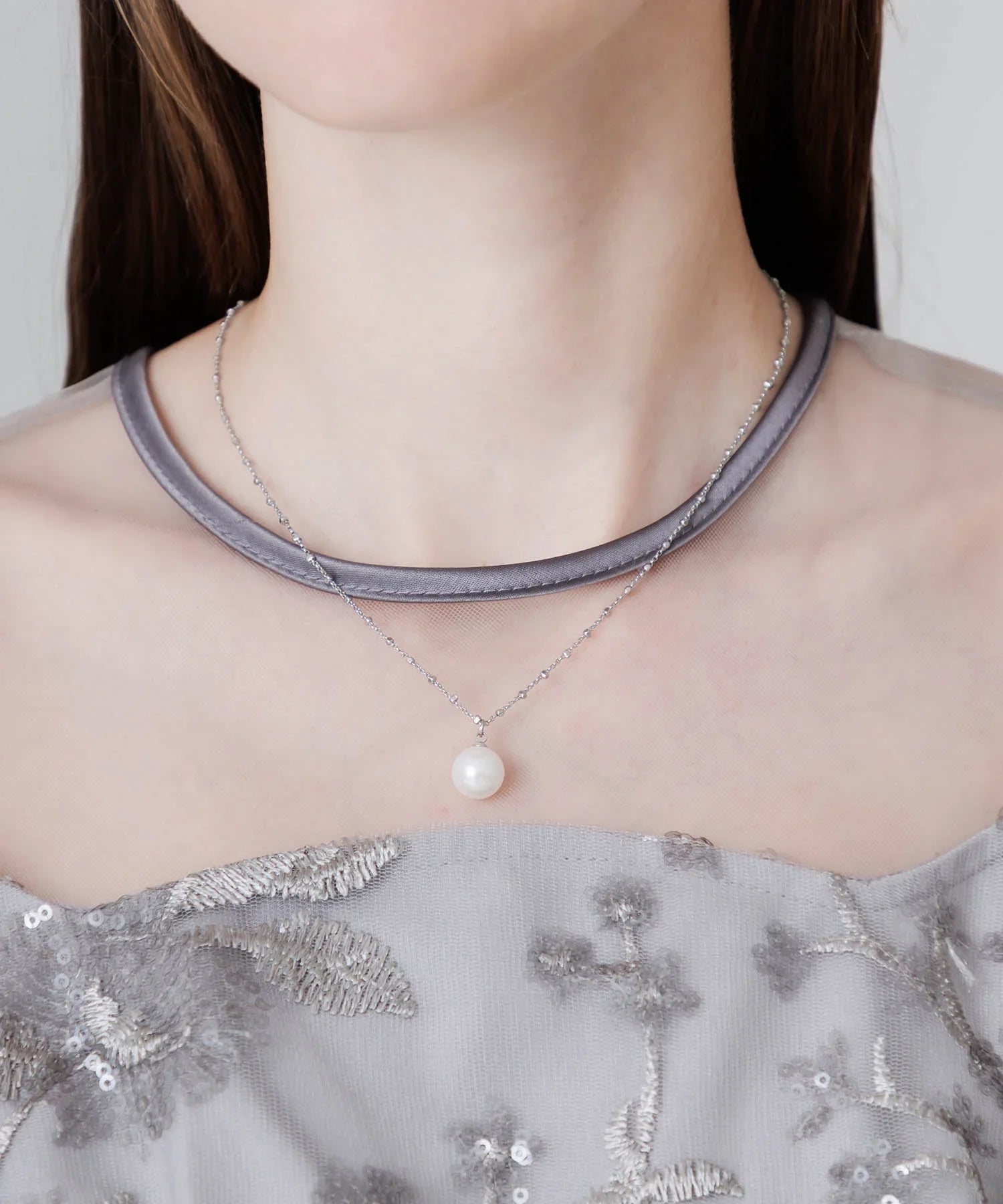 【SOLD OUT】シルバーチェーンパールネックレス